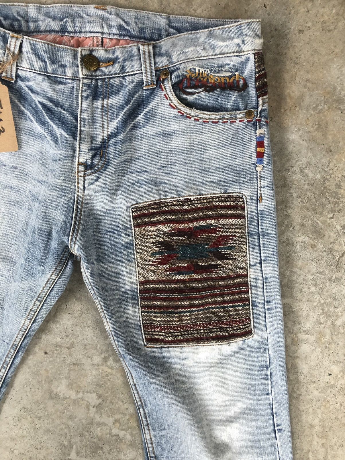 Japanese Brand Geronimo Navajo Patchwork Denim Size US 33 - 5 Thumbnail