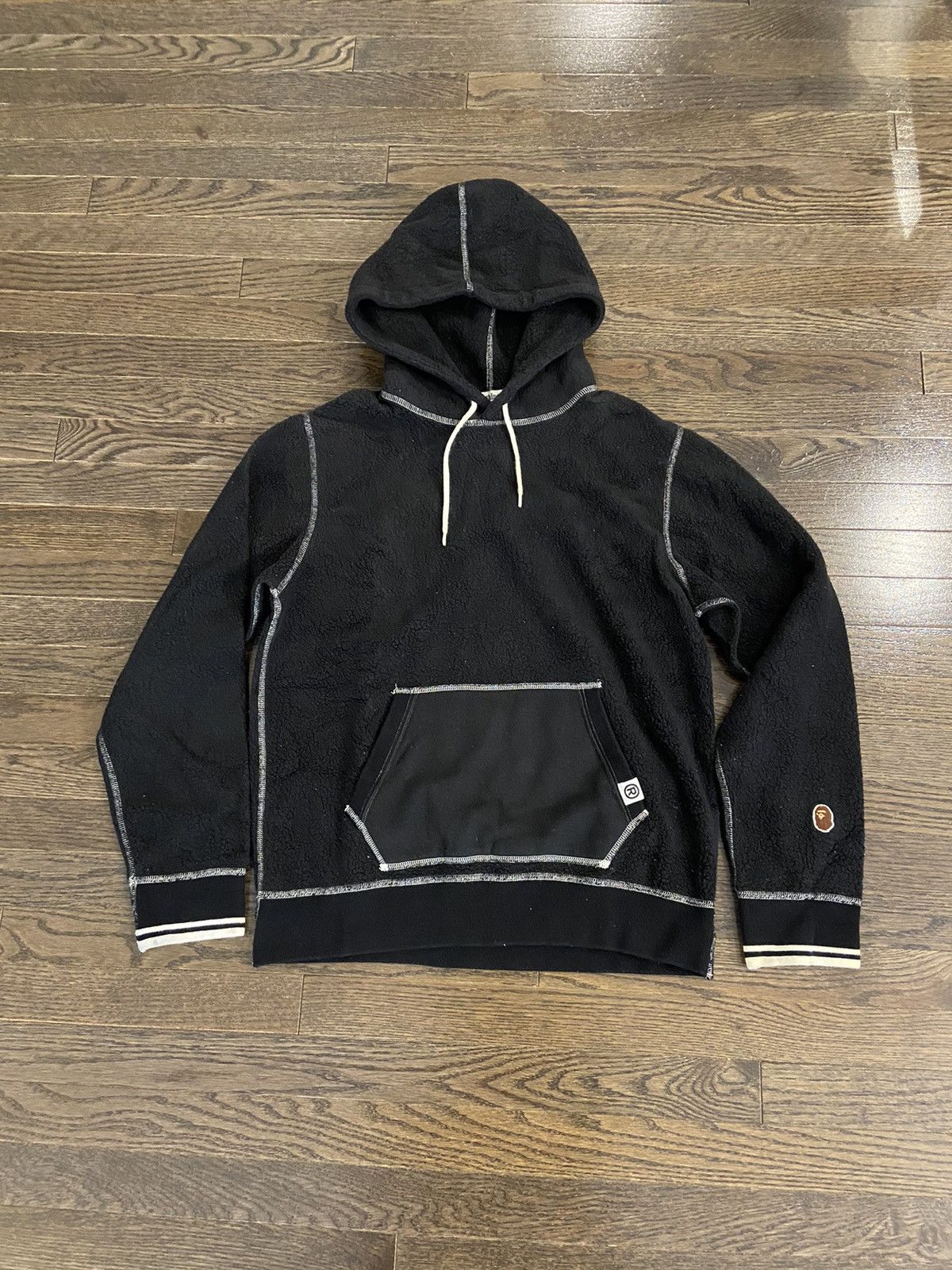 BAPE Snow Pattern Relaxed Fit Zip Fleece Black