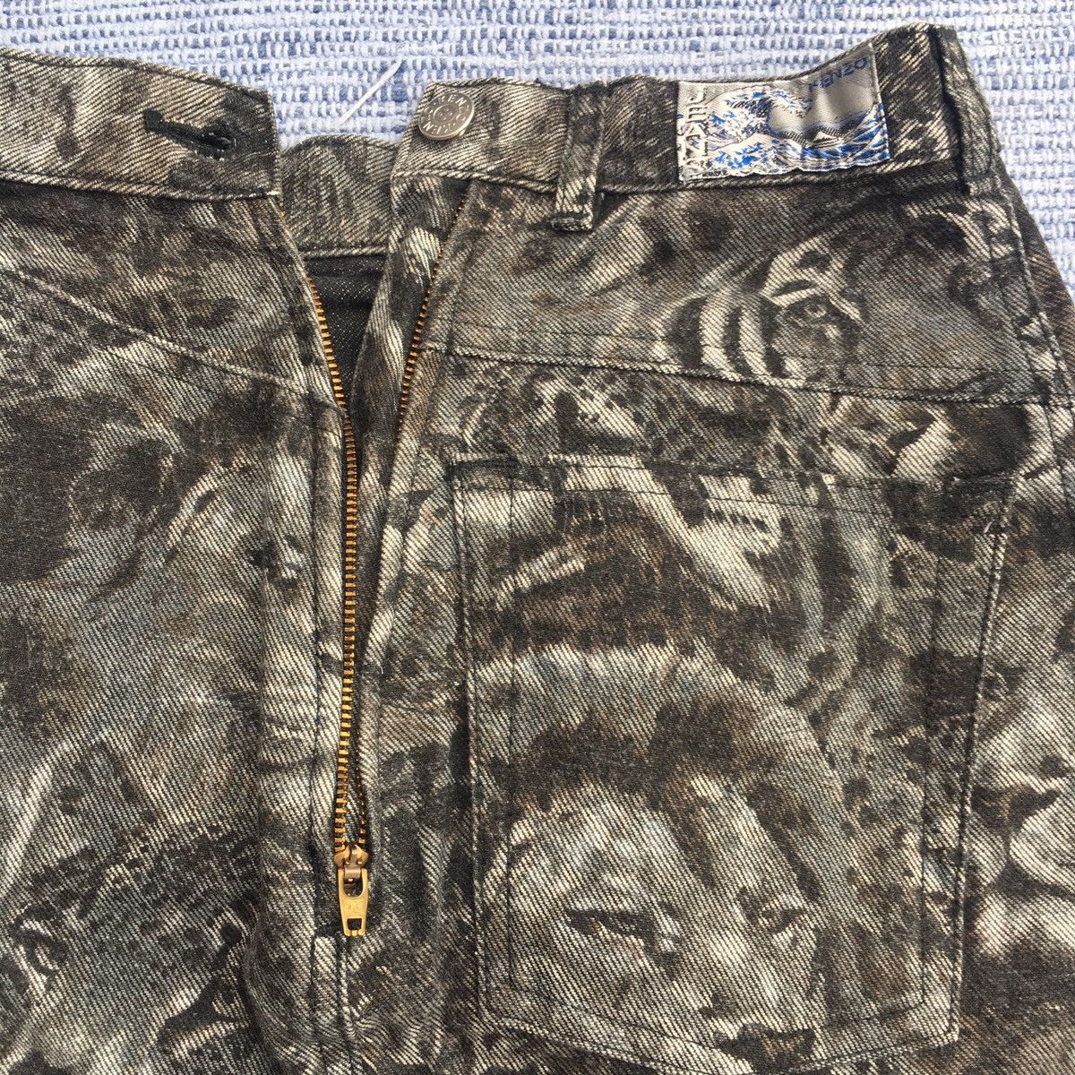 Kenzo vintage denim skirt tiger printed Size 26" / US 2 / IT 38 - 5 Thumbnail