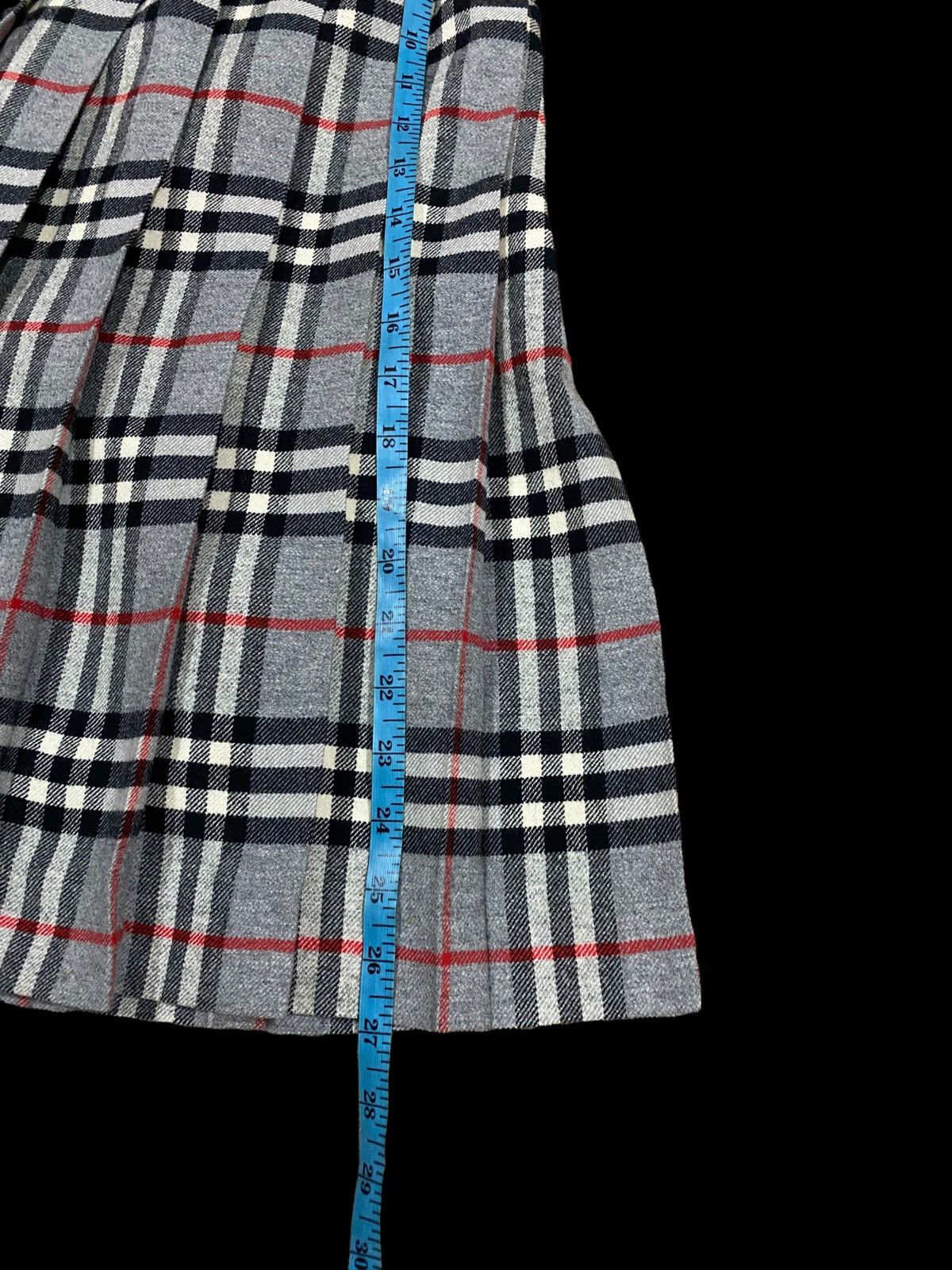Burberry × Vintage Vtg🔥Burberrys London Grey Novacheck Wool Skirt Size ONE SIZE - 10 Thumbnail