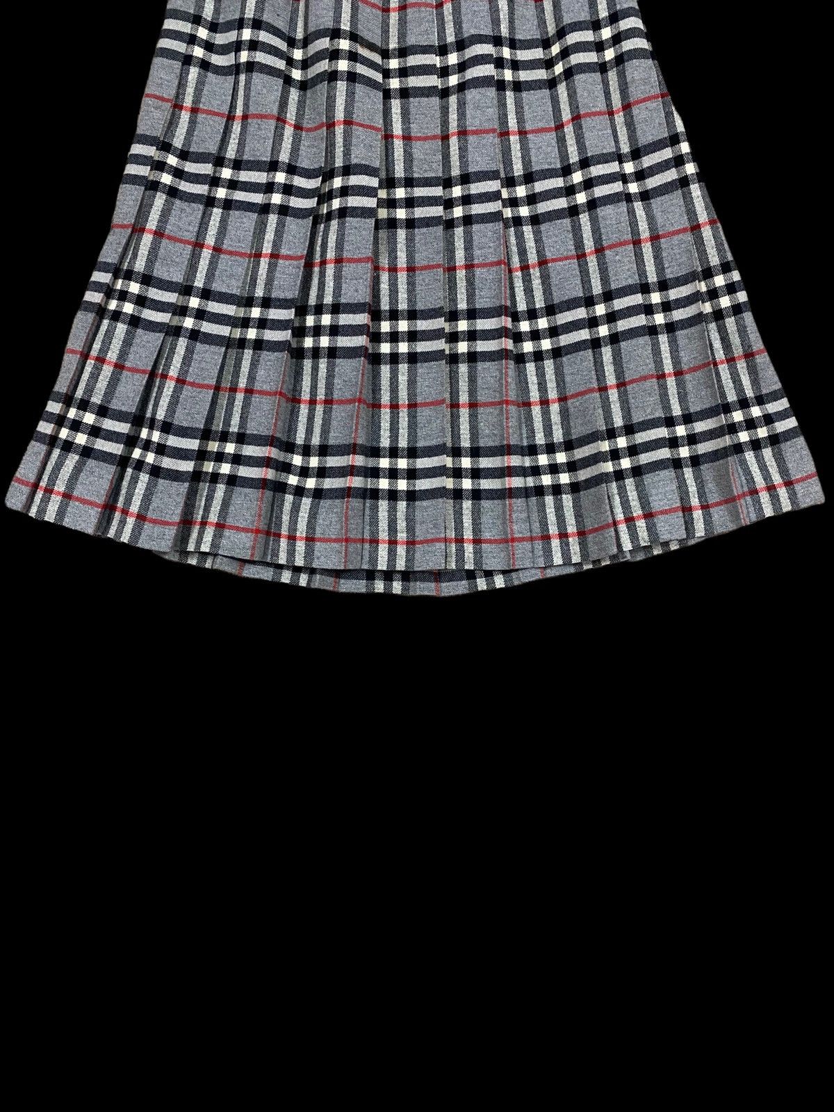 Burberry × Vintage Vtg🔥Burberrys London Grey Novacheck Wool Skirt Size ONE SIZE - 5 Thumbnail