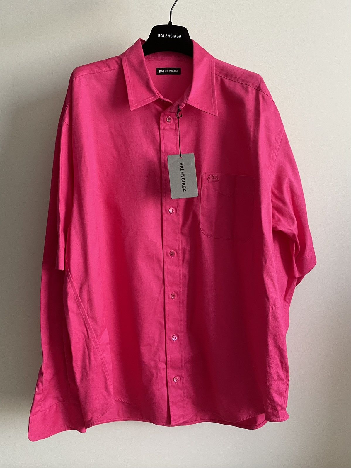 Image of Balenciaga Bb Fuschia Hybrid Longsleeve Shirt in Fuchsia, Men's (Size XL)