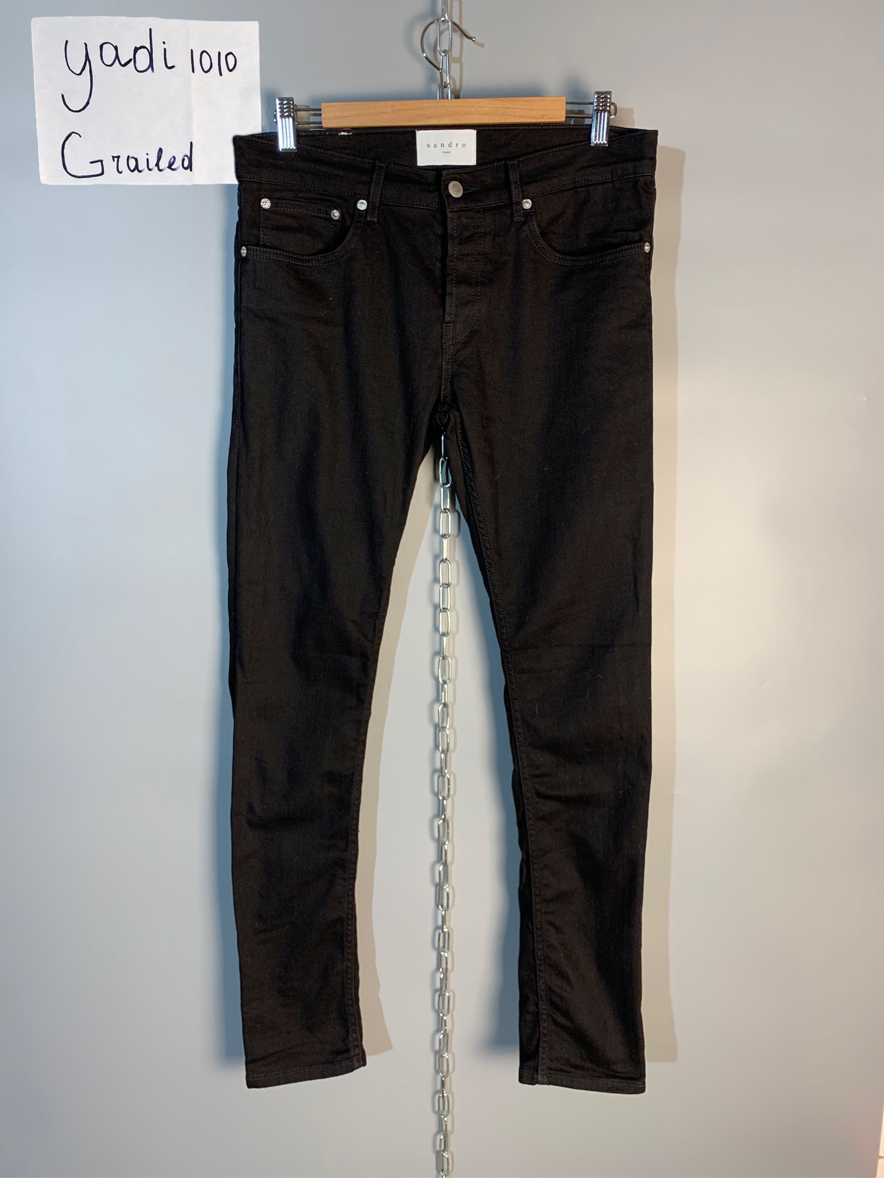 Sandro Sandro Paris Black Mid Rise Slim Fit Skinny Jeans Pants Size US 32 / EU 48 - 1 Thumbnail