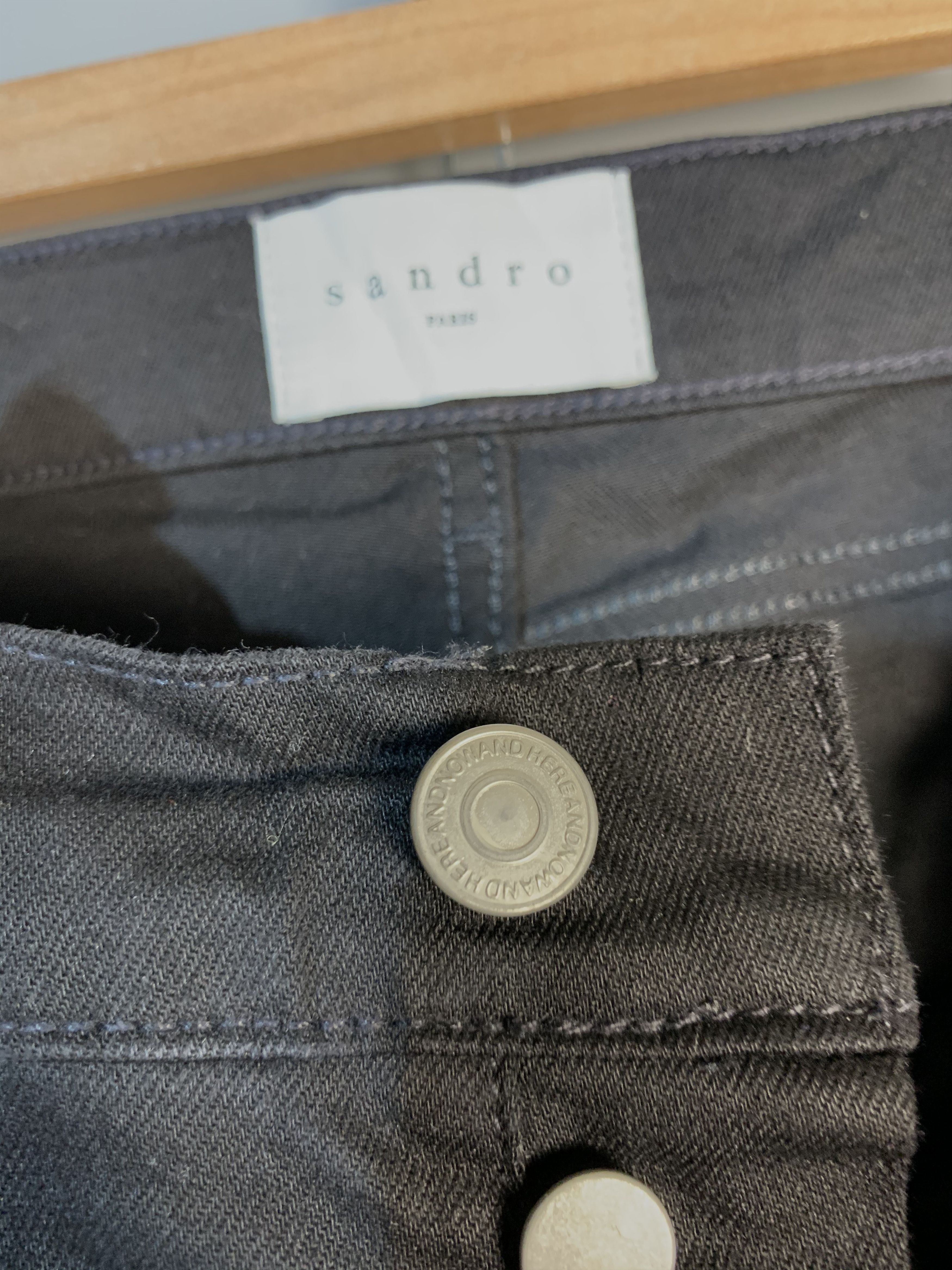 Sandro Sandro Paris Black Mid Rise Slim Fit Skinny Jeans Pants Size US 32 / EU 48 - 6 Thumbnail