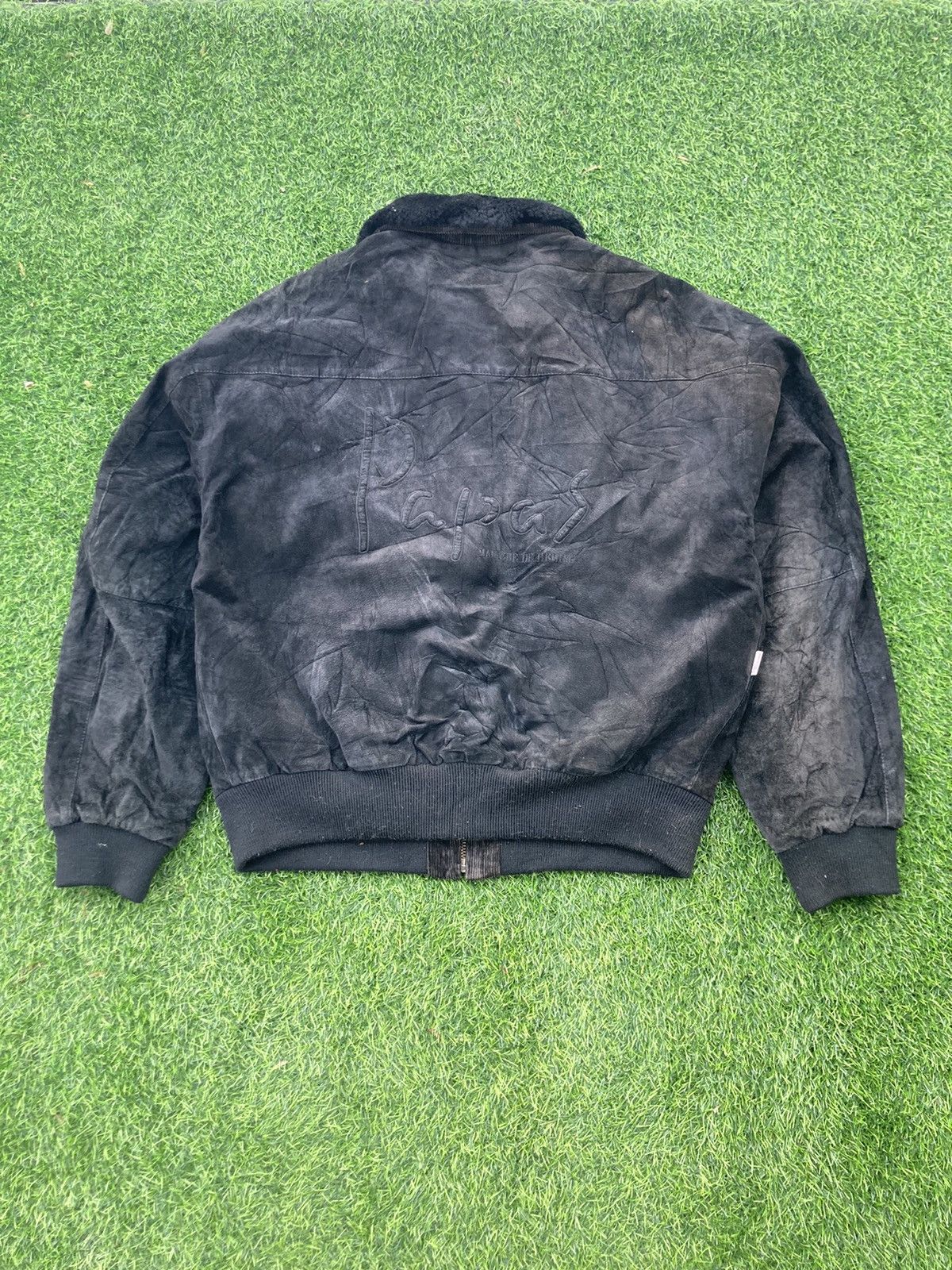 Japanese Brand PAPAS SPELLOUT SUEDE LEATHER BOMBER JACKET Size US XL / EU 56 / 4 - 1 Thumbnail