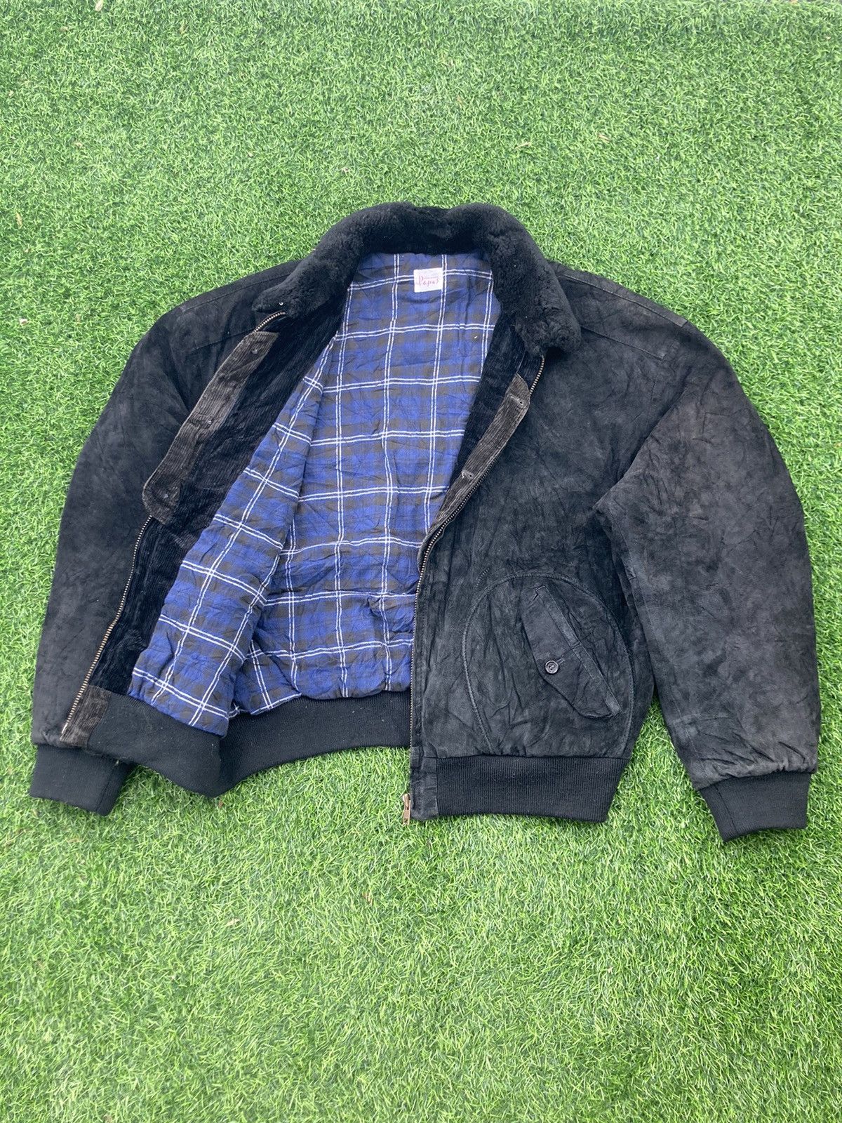 Japanese Brand PAPAS SPELLOUT SUEDE LEATHER BOMBER JACKET Size US XL / EU 56 / 4 - 2 Thumbnail