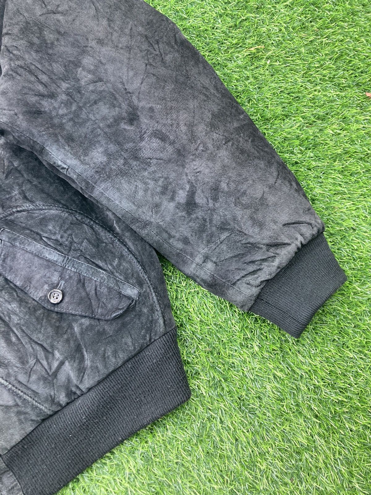 Japanese Brand PAPAS SPELLOUT SUEDE LEATHER BOMBER JACKET Size US XL / EU 56 / 4 - 6 Thumbnail