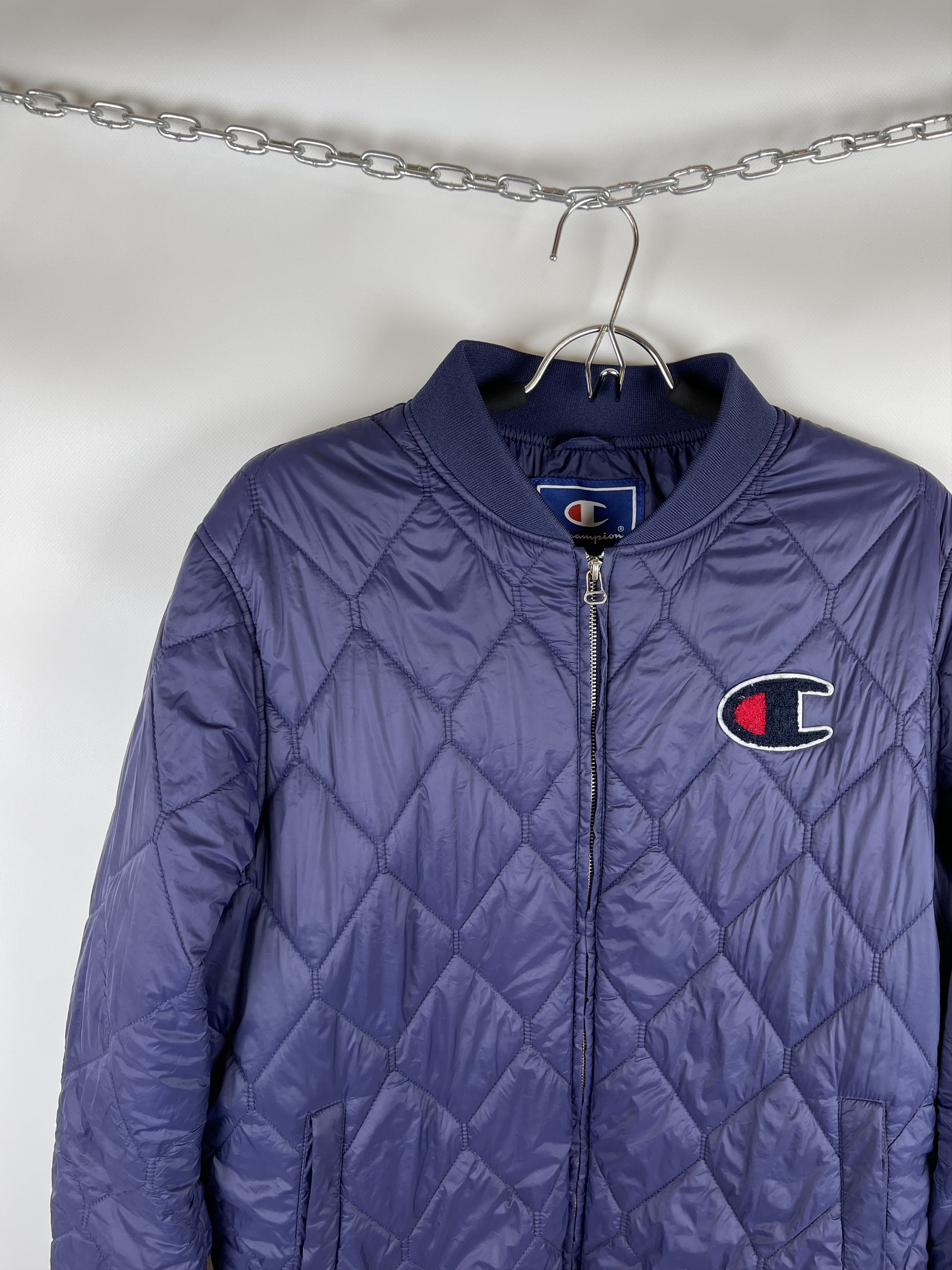 Champion Champion vintage double logo quilted bomber jacket Size US XL / EU 56 / 4 - 2 Thumbnail