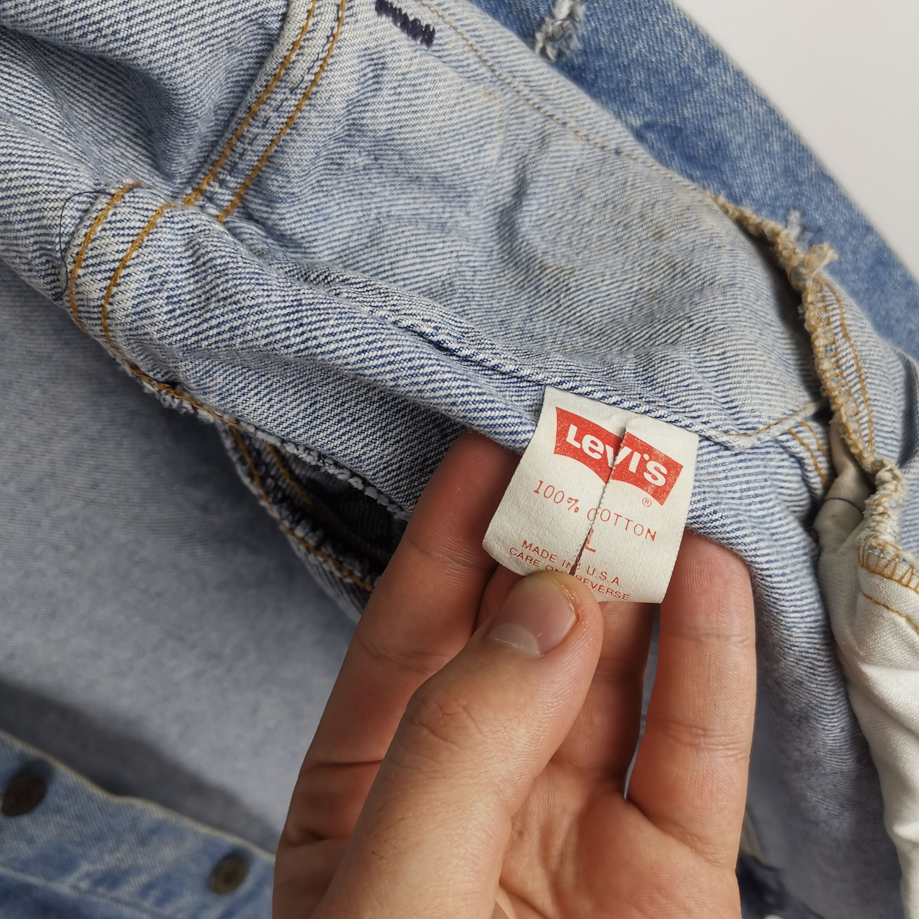 Levi's Levi's vintage 80s 90s blue denim rare made in USA jacket Size US L / EU 52-54 / 3 - 9 Thumbnail