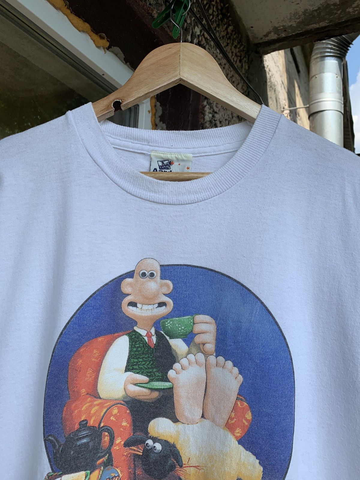 Cartoon Network 1989 Vintage Wallace & Gromit White T-Shirt Size US XL / EU 56 / 4 - 4 Thumbnail