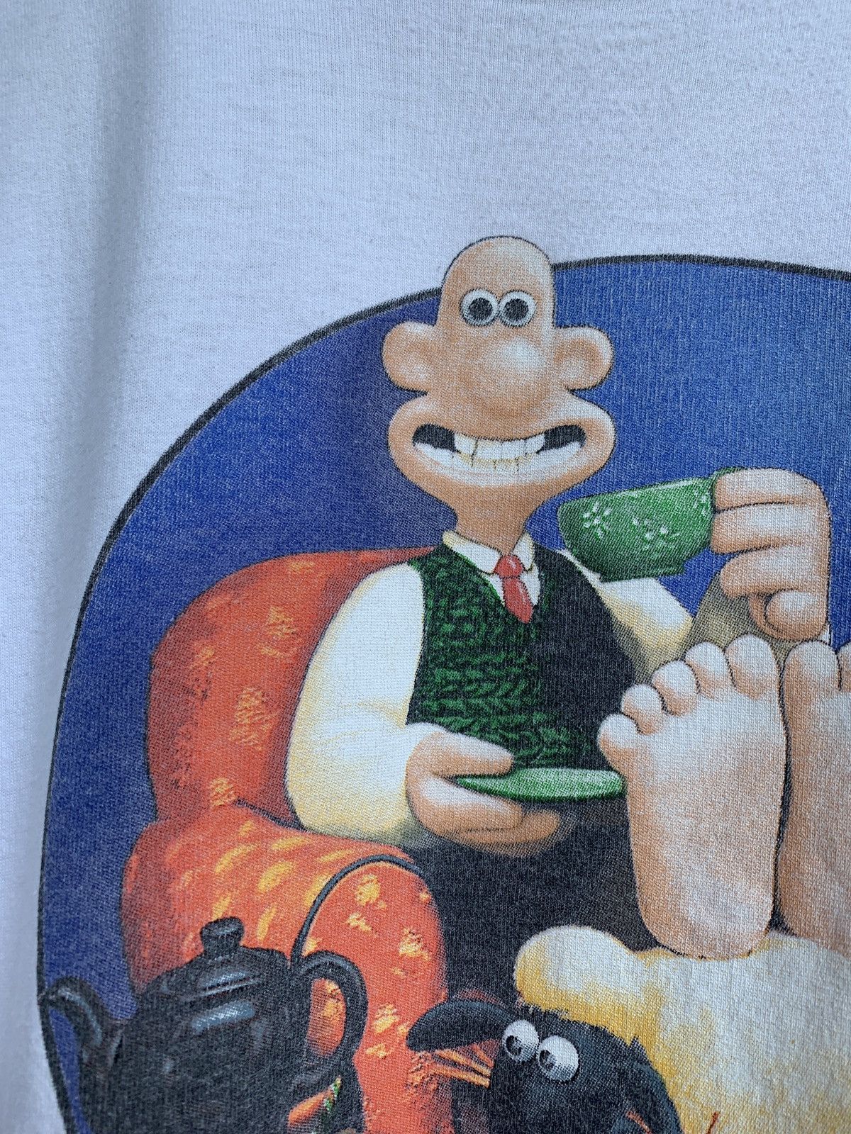 Cartoon Network 1989 Vintage Wallace & Gromit White T-Shirt Size US XL / EU 56 / 4 - 8 Thumbnail