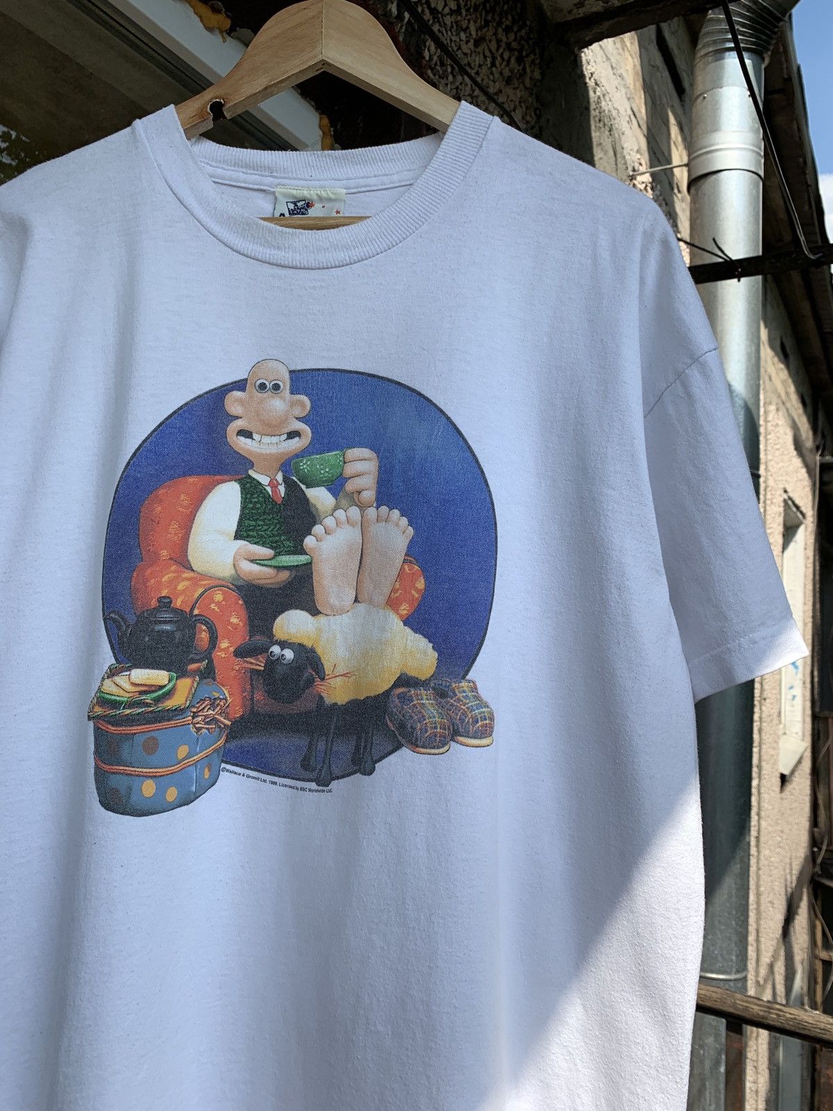 Cartoon Network 1989 Vintage Wallace & Gromit White T-Shirt Size US XL / EU 56 / 4 - 3 Thumbnail