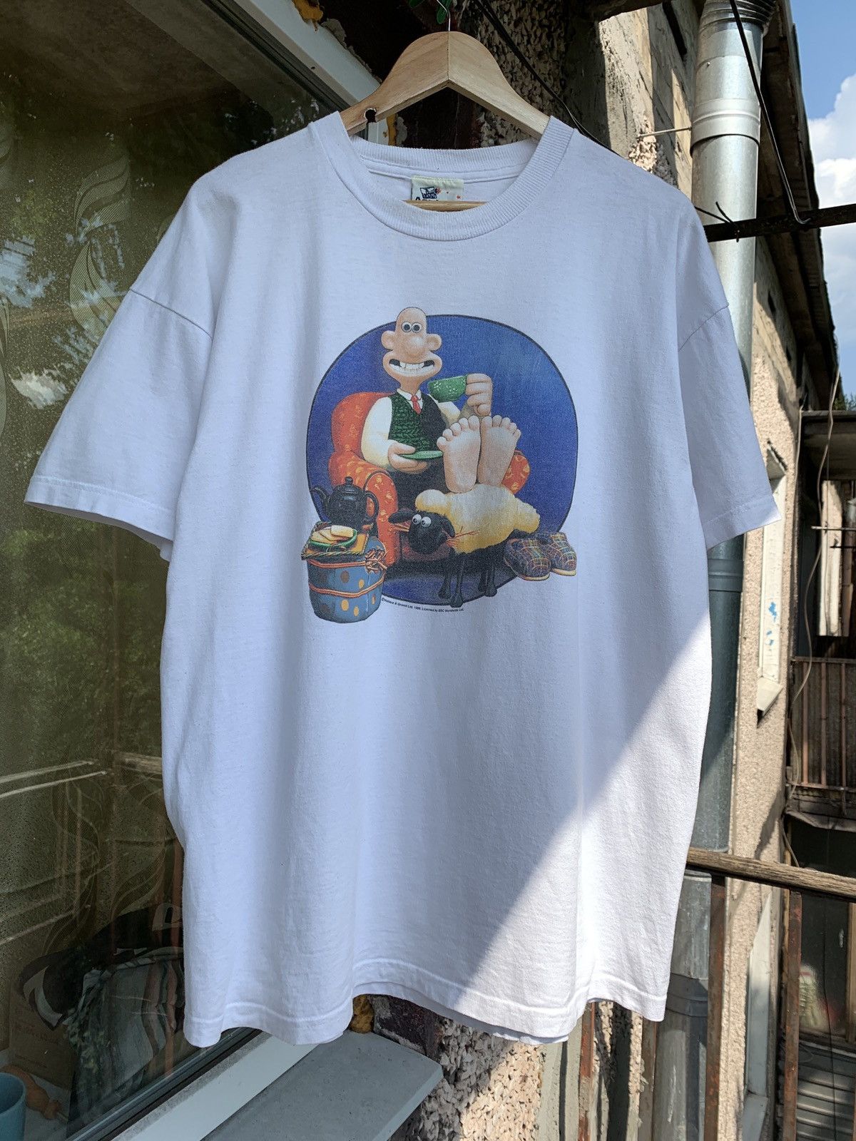 1989 Vintage Wallace & Gromit White T-Shirt
