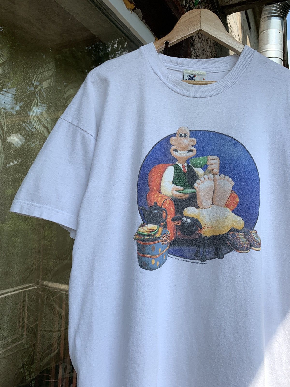 Cartoon Network 1989 Vintage Wallace & Gromit White T-Shirt Size US XL / EU 56 / 4 - 2 Thumbnail