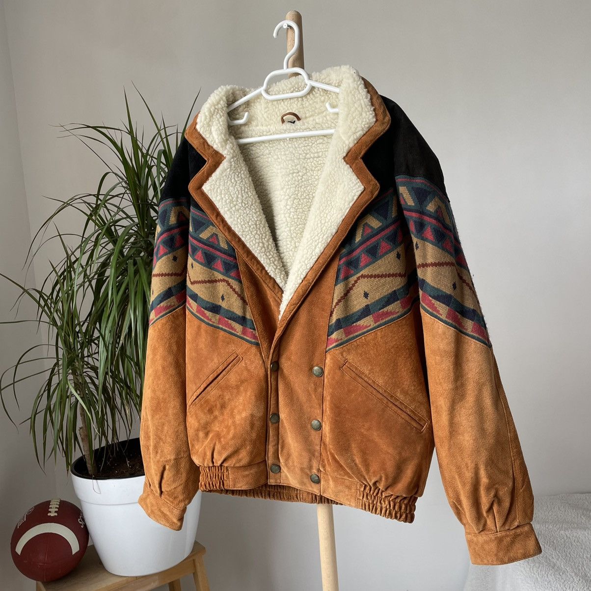 Japanese Brand Vintage Leather Bomber Aviator Jacket Size US L / EU 52-54 / 3 - 2 Thumbnail