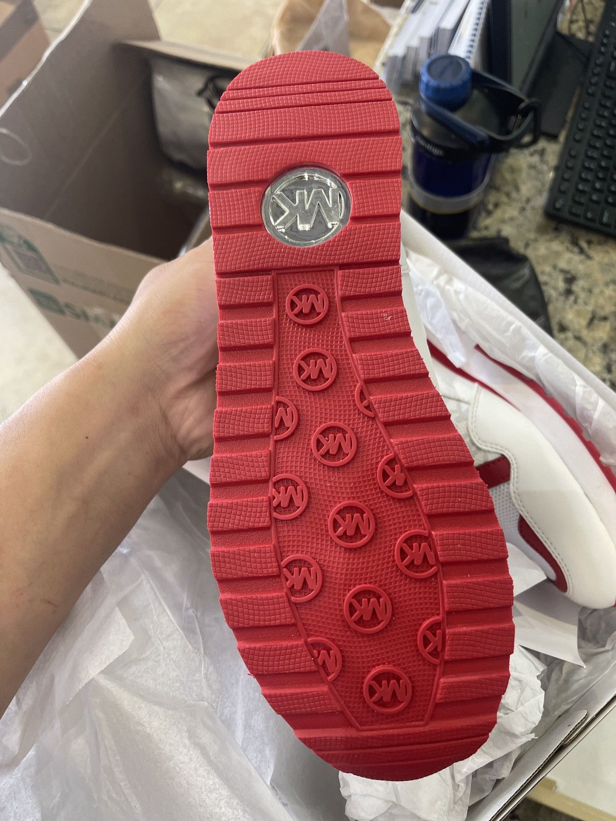 Michael Kors Red n White sneakers