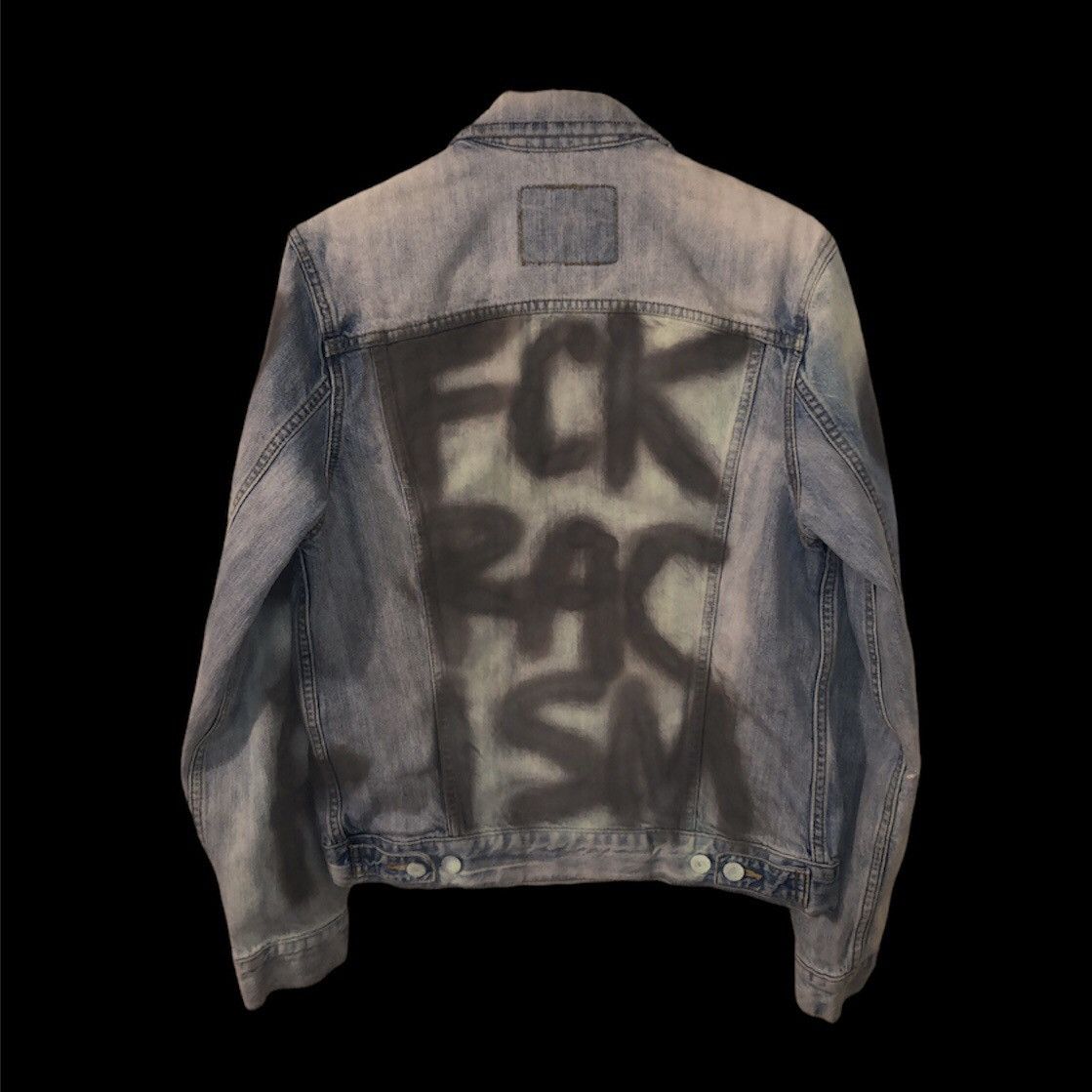 Gucci Kev Chino’ VEGA ‘F RACISM’ Peace Protest Denim Jacket Size US S / EU 44-46 / 1 - 3 Thumbnail