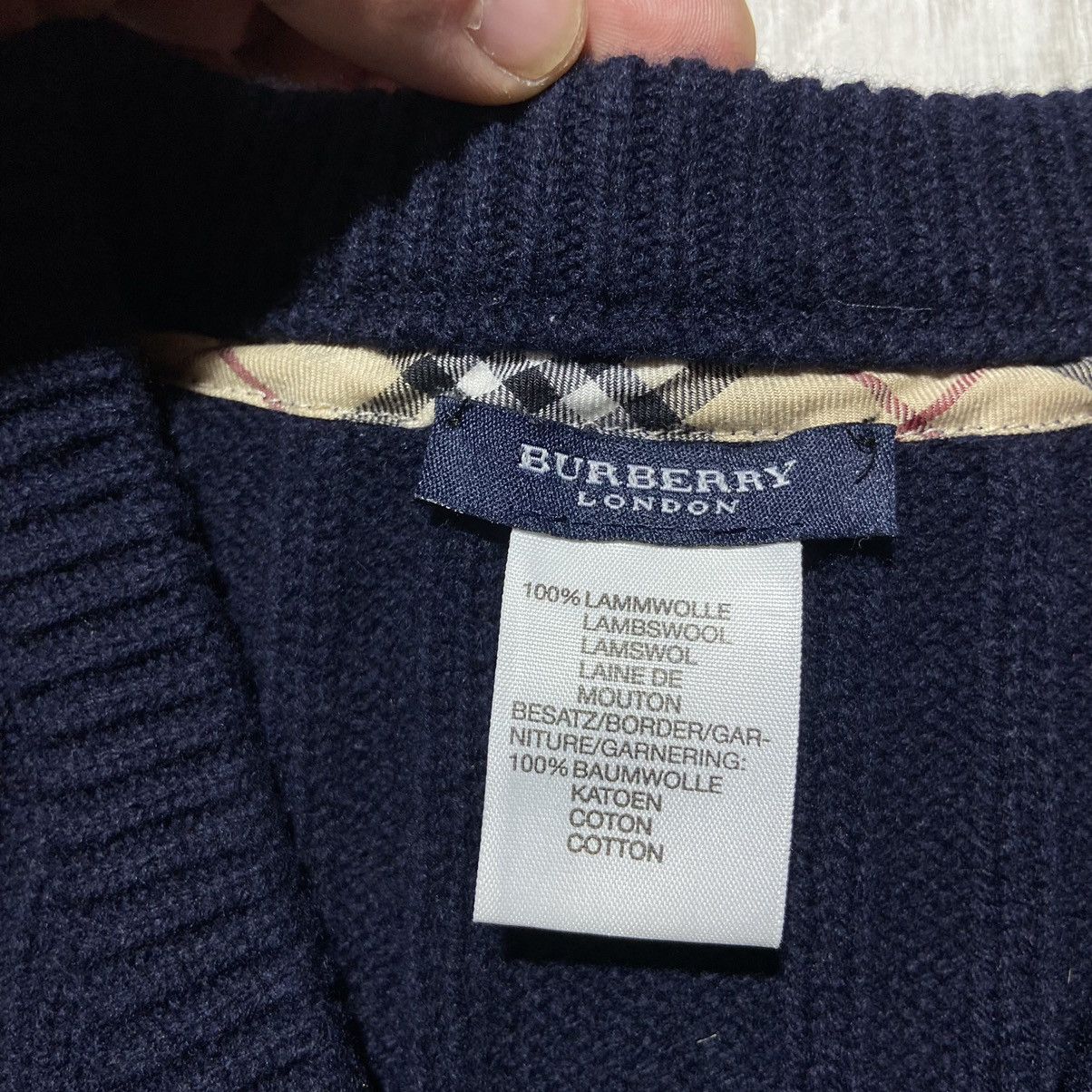 Burberry Vintage 90s Burberry Ribbed Wool Sweater Size US XL / EU 56 / 4 - 5 Thumbnail