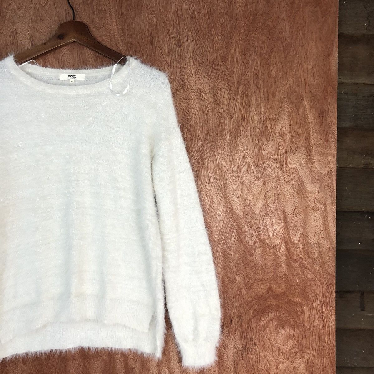 Homespun Knitwear Ozoc White Mohair Shag Shaggy Knitwear #0448 Size US M / EU 48-50 / 2 - 5 Thumbnail