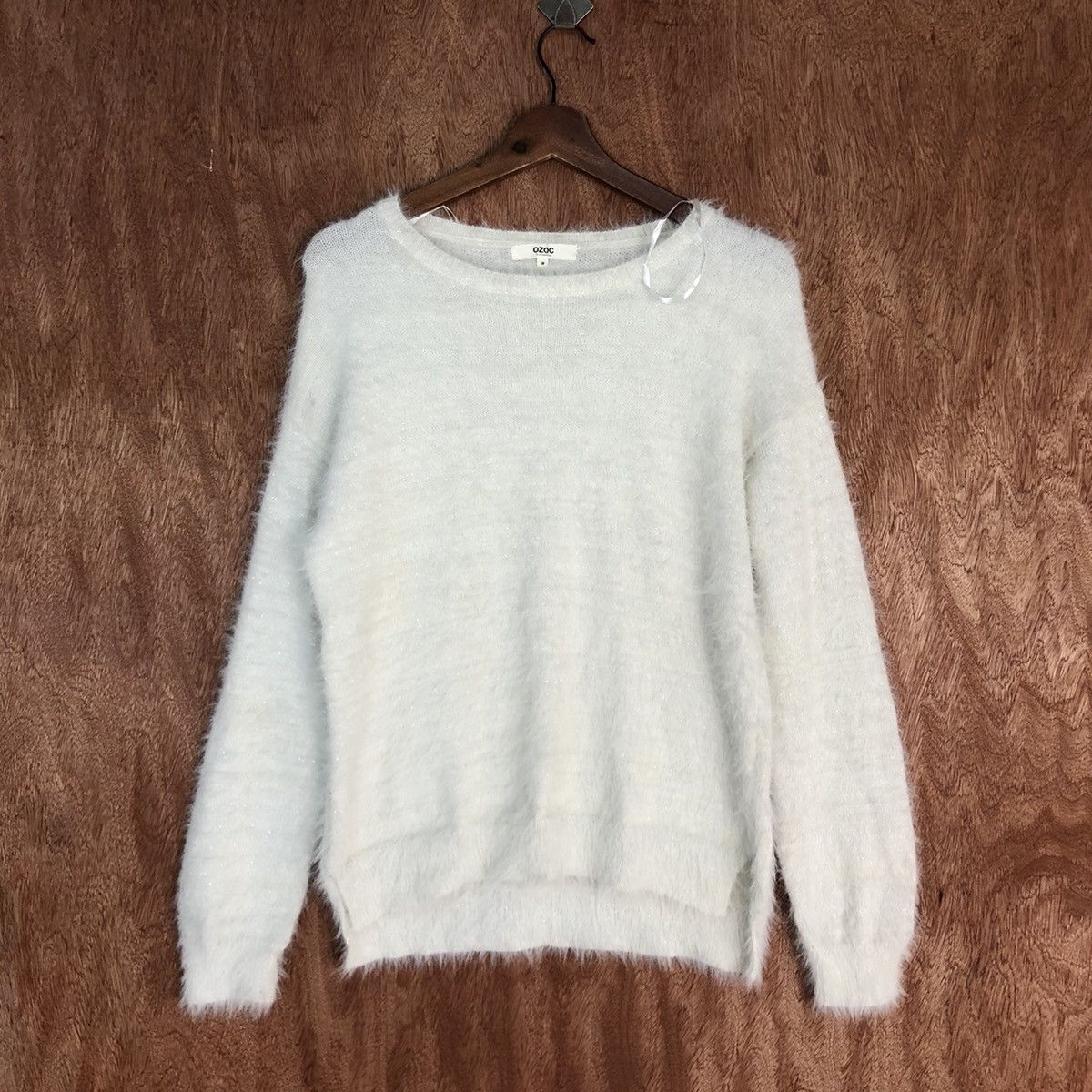 Homespun Knitwear Ozoc White Mohair Shag Shaggy Knitwear #0448 Size US M / EU 48-50 / 2 - 3 Thumbnail
