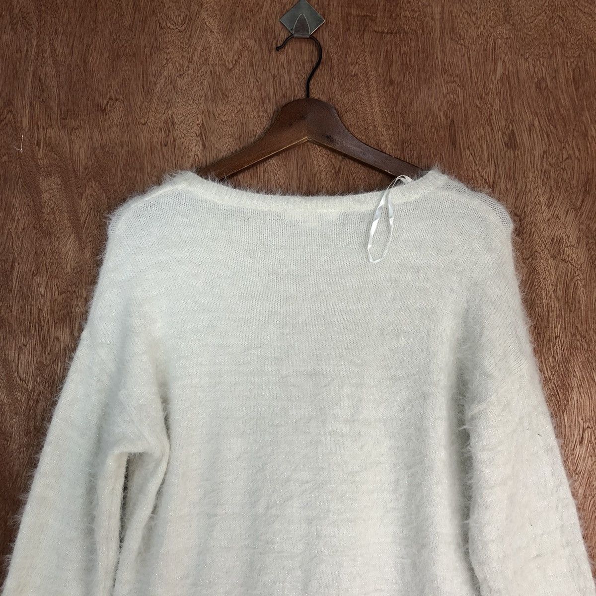 Homespun Knitwear Ozoc White Mohair Shag Shaggy Knitwear #0448 Size US M / EU 48-50 / 2 - 12 Thumbnail