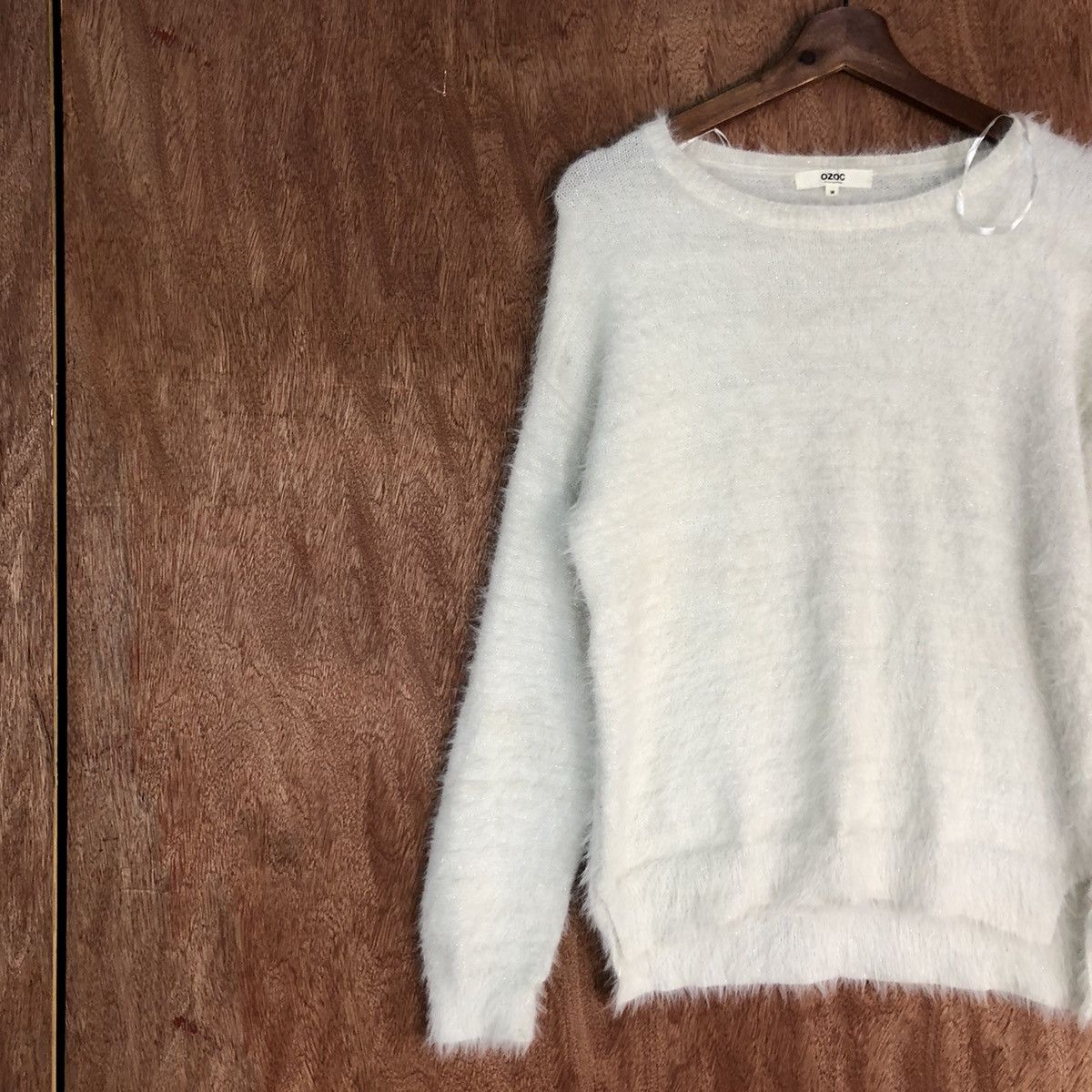 Homespun Knitwear Ozoc White Mohair Shag Shaggy Knitwear #0448 Size US M / EU 48-50 / 2 - 7 Thumbnail