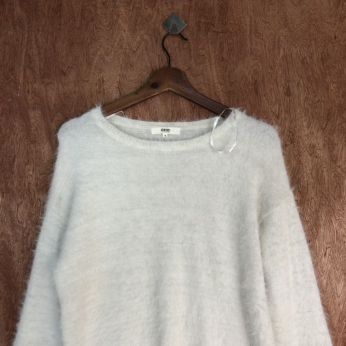Homespun Knitwear Ozoc White Mohair Shag Shaggy Knitwear #0448 Size US M / EU 48-50 / 2 - 2 Thumbnail