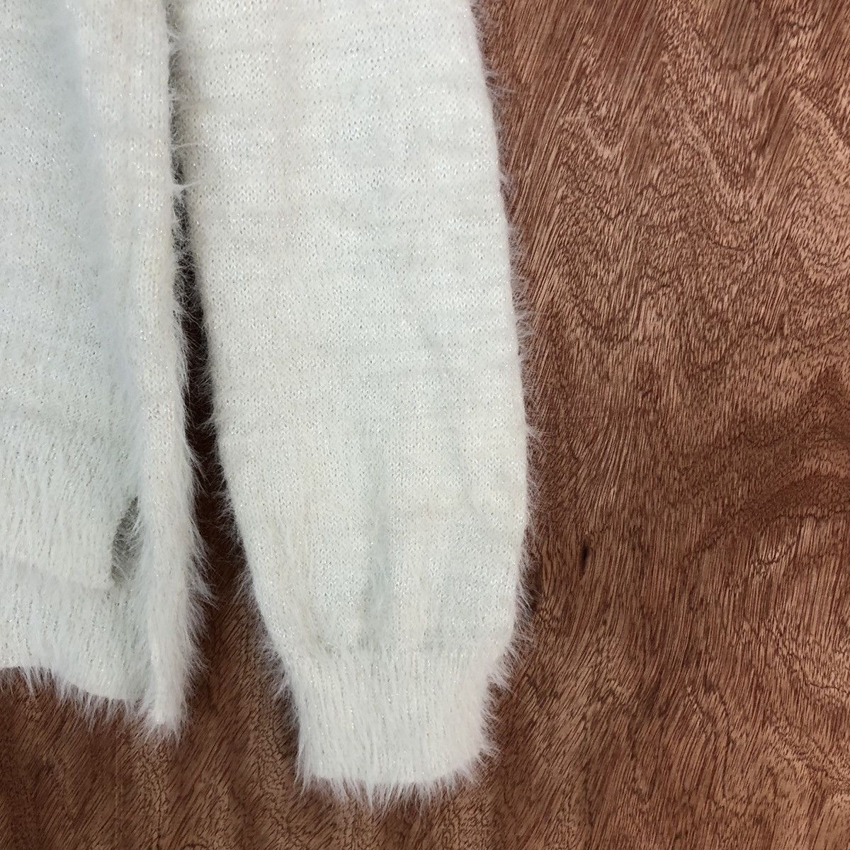 Homespun Knitwear Ozoc White Mohair Shag Shaggy Knitwear #0448 Size US M / EU 48-50 / 2 - 4 Thumbnail