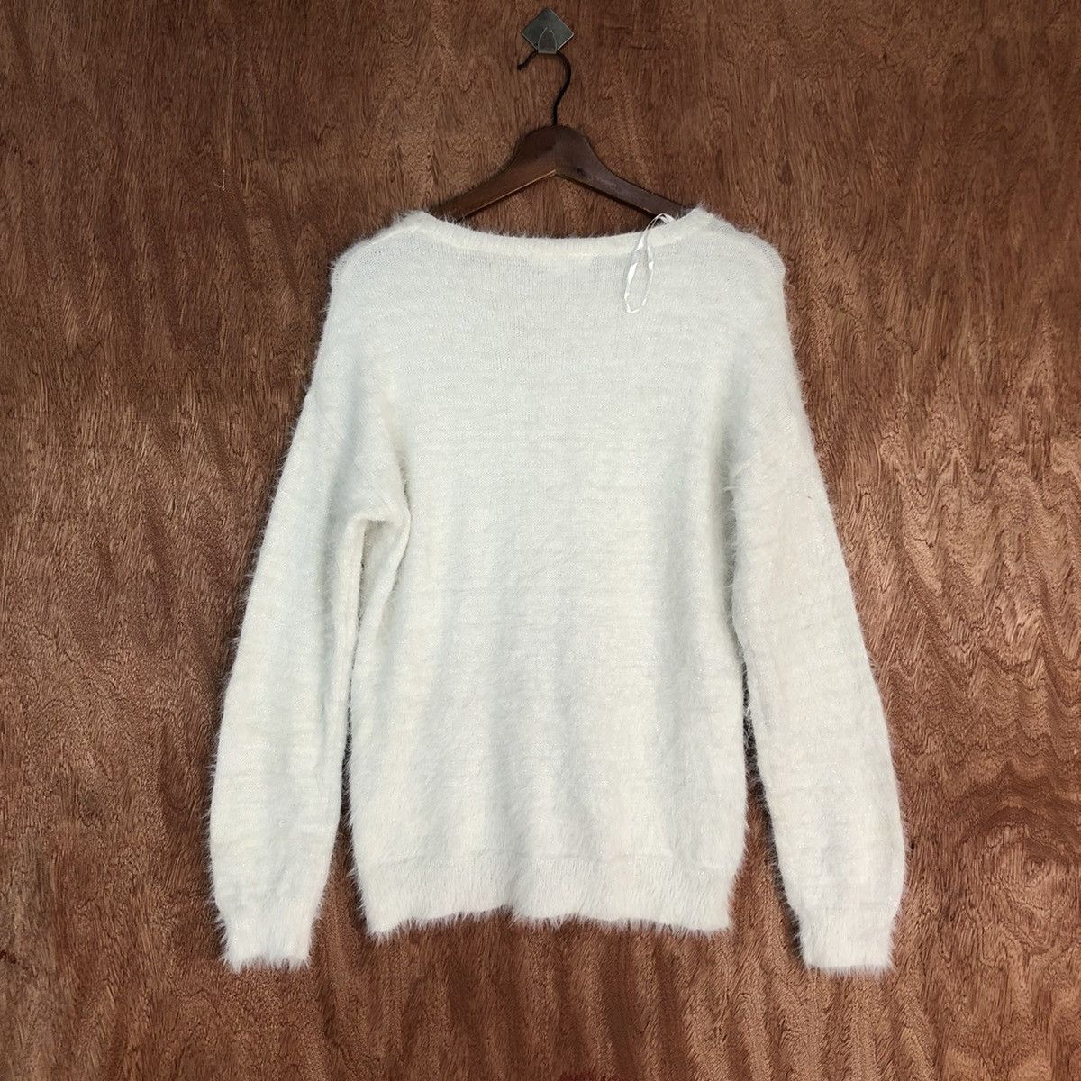 Homespun Knitwear Ozoc White Mohair Shag Shaggy Knitwear #0448 Size US M / EU 48-50 / 2 - 11 Thumbnail