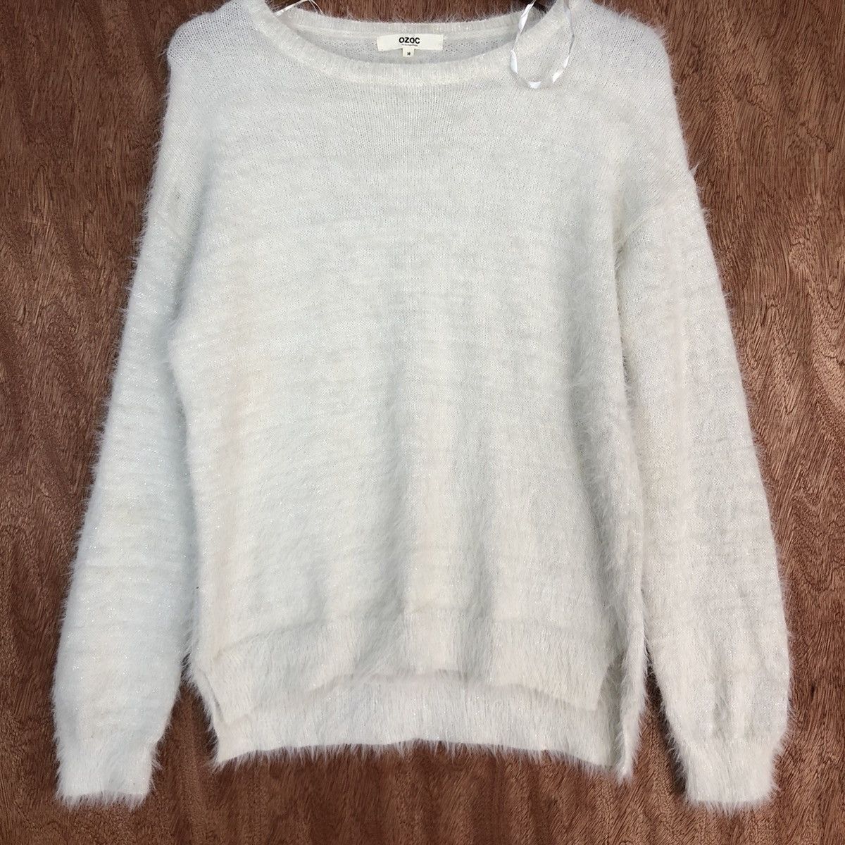 Homespun Knitwear Ozoc White Mohair Shag Shaggy Knitwear #0448 Size US M / EU 48-50 / 2 - 8 Thumbnail