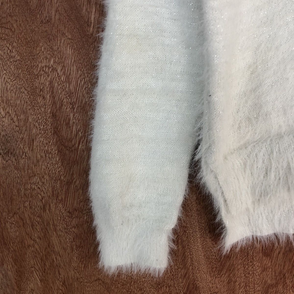 Homespun Knitwear Ozoc White Mohair Shag Shaggy Knitwear #0448 Size US M / EU 48-50 / 2 - 6 Thumbnail