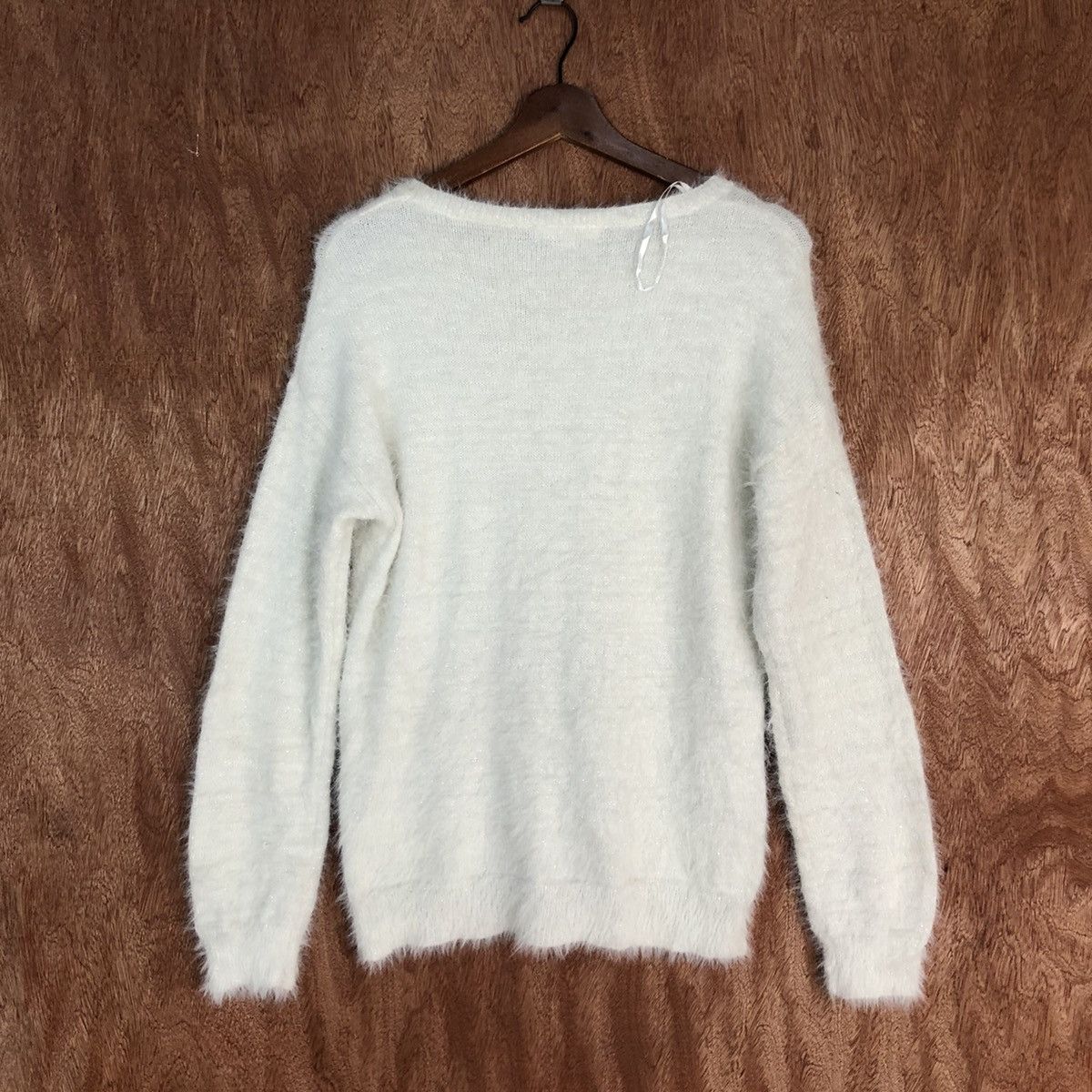 Homespun Knitwear Ozoc White Mohair Shag Shaggy Knitwear #0448 Size US M / EU 48-50 / 2 - 13 Thumbnail