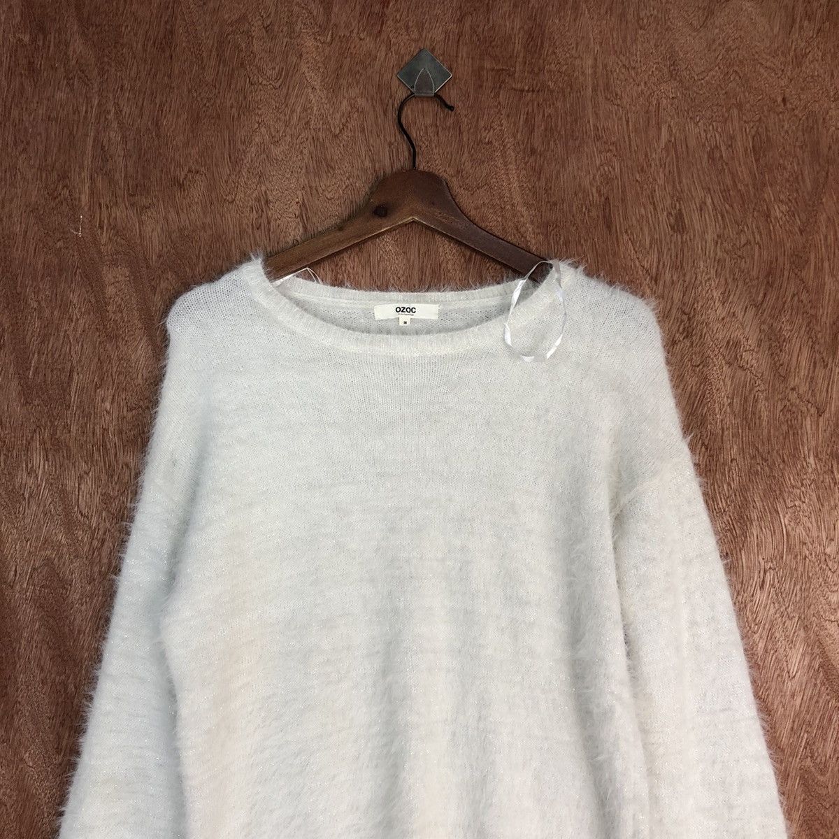 Homespun Knitwear Ozoc White Mohair Shag Shaggy Knitwear #0448 Size US M / EU 48-50 / 2 - 9 Thumbnail