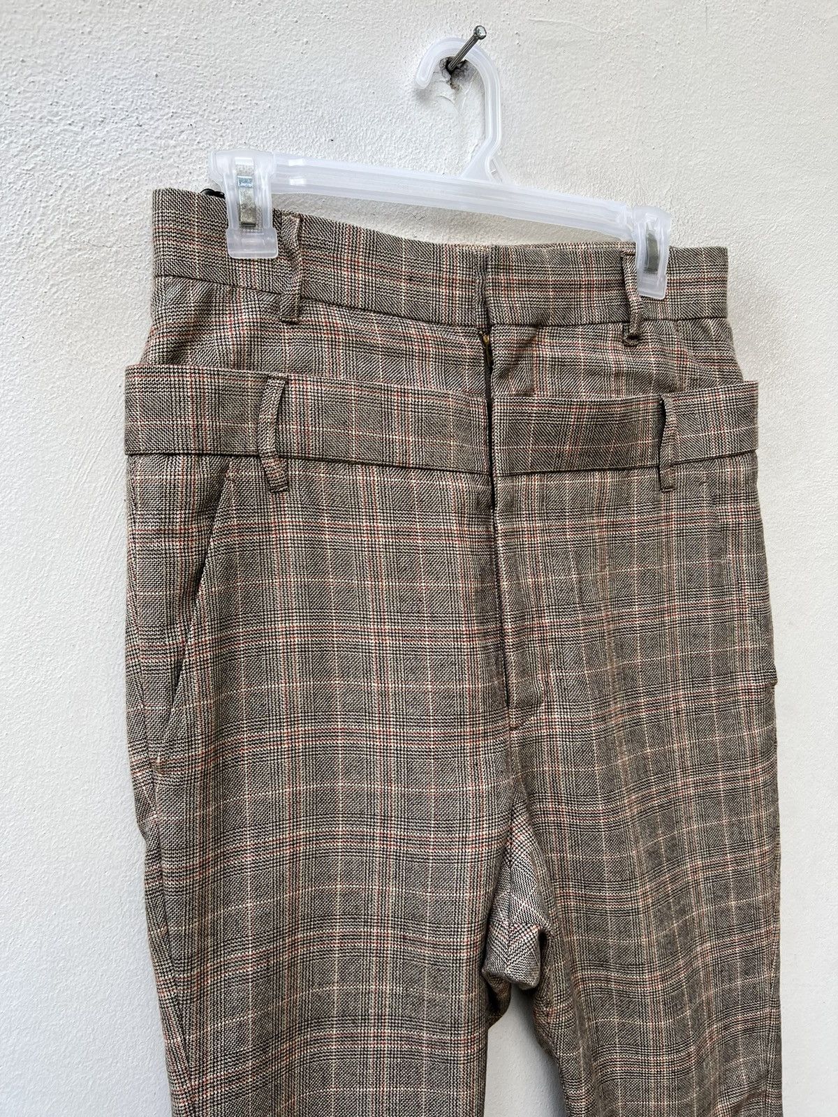 Issey Miyake Vintage Mercibeaucoup Double Waist Checkered Wool Trouser Size US 29 - 4 Thumbnail
