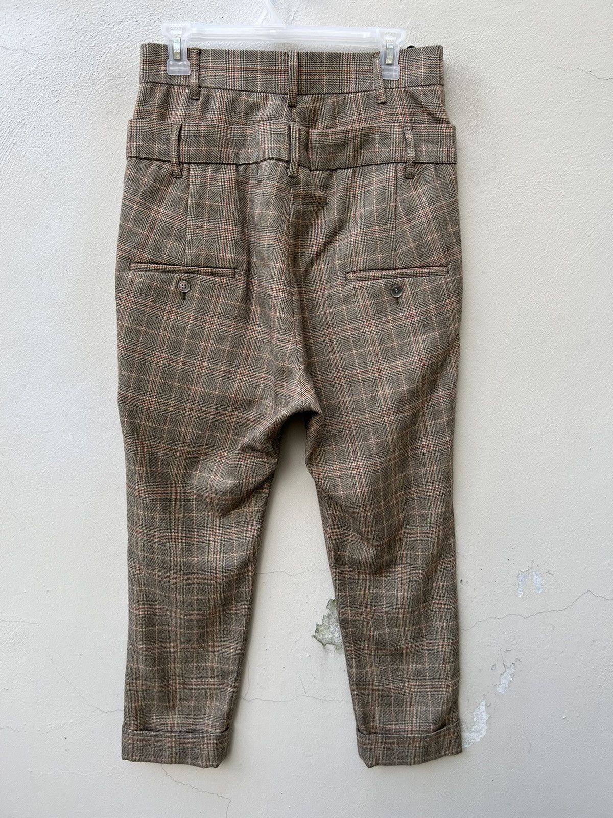 Issey Miyake Vintage Mercibeaucoup Double Waist Checkered Wool Trouser Size US 29 - 11 Thumbnail