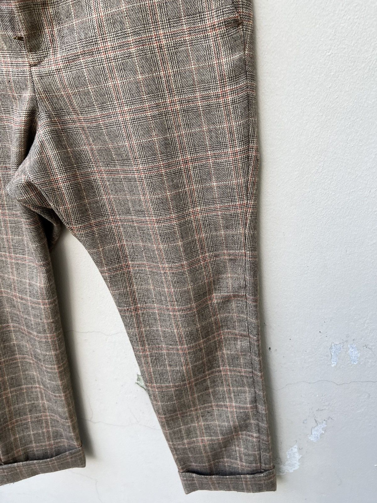 Issey Miyake Vintage Mercibeaucoup Double Waist Checkered Wool Trouser Size US 29 - 9 Thumbnail