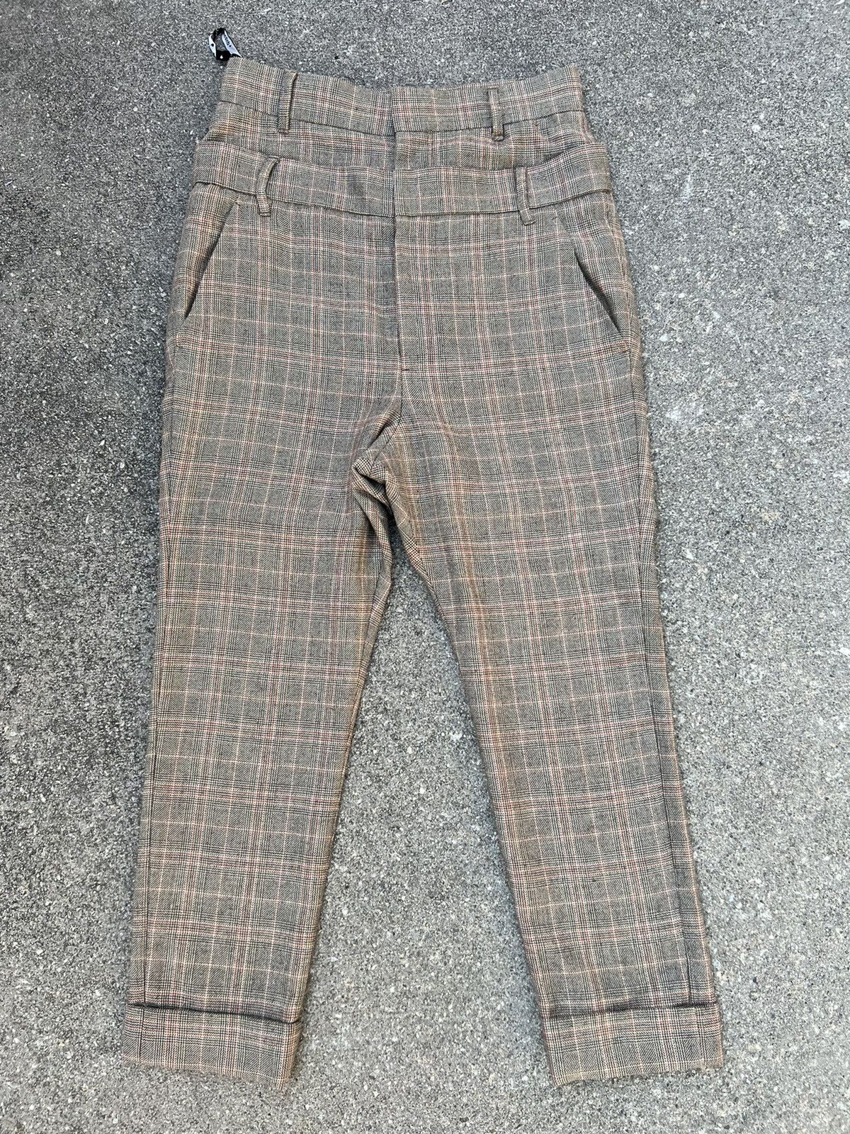 Issey Miyake Vintage Mercibeaucoup Double Waist Checkered Wool Trouser Size US 29 - 1 Thumbnail