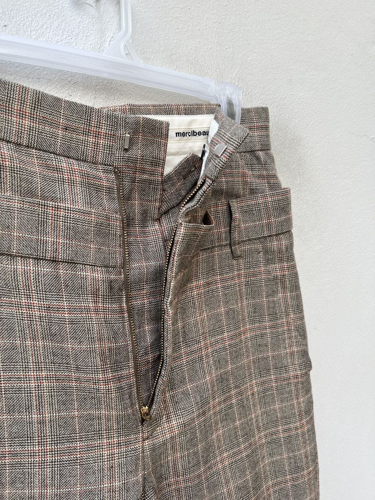 Issey Miyake Vintage Mercibeaucoup Double Waist Checkered Wool Trouser Size US 29 - 6 Thumbnail
