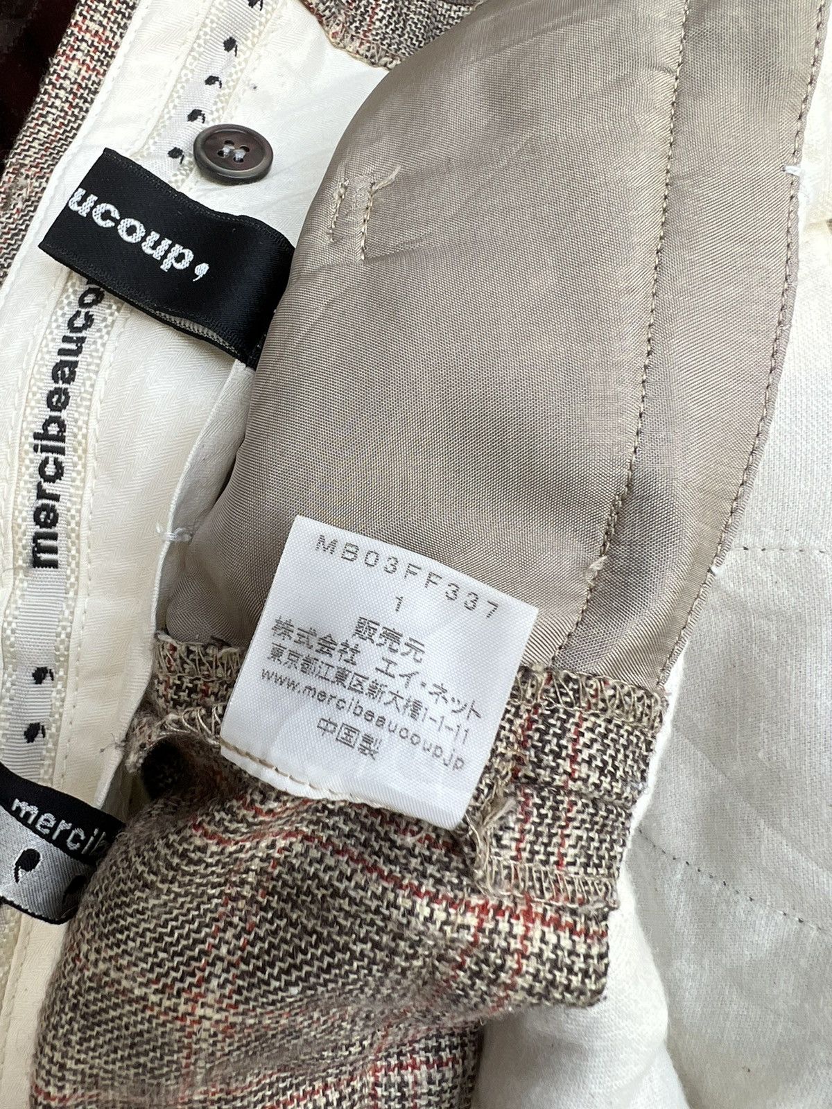 Issey Miyake Vintage Mercibeaucoup Double Waist Checkered Wool Trouser Size US 29 - 18 Thumbnail
