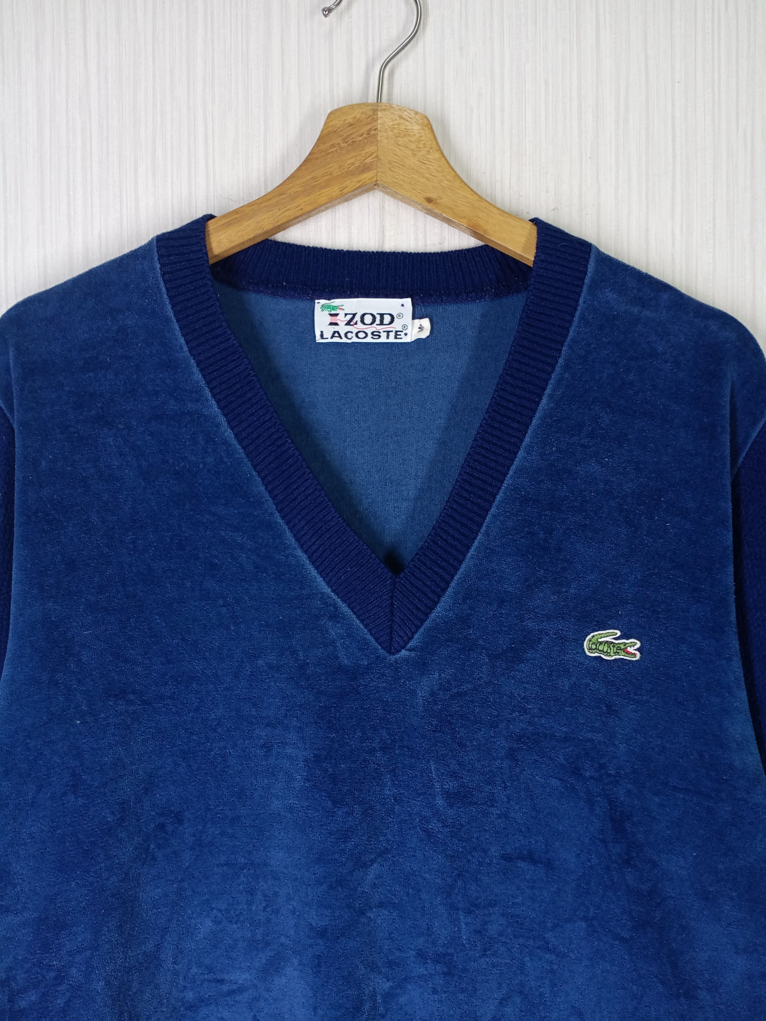 Lacoste Vintage 80s Izod Lacoste Velvet Sweatshirt Size US M / EU 48-50 / 2 - 2 Thumbnail