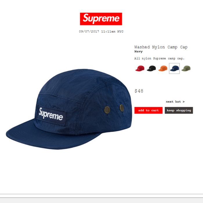 Supreme Washed Nylon Camp Cap | Grailed