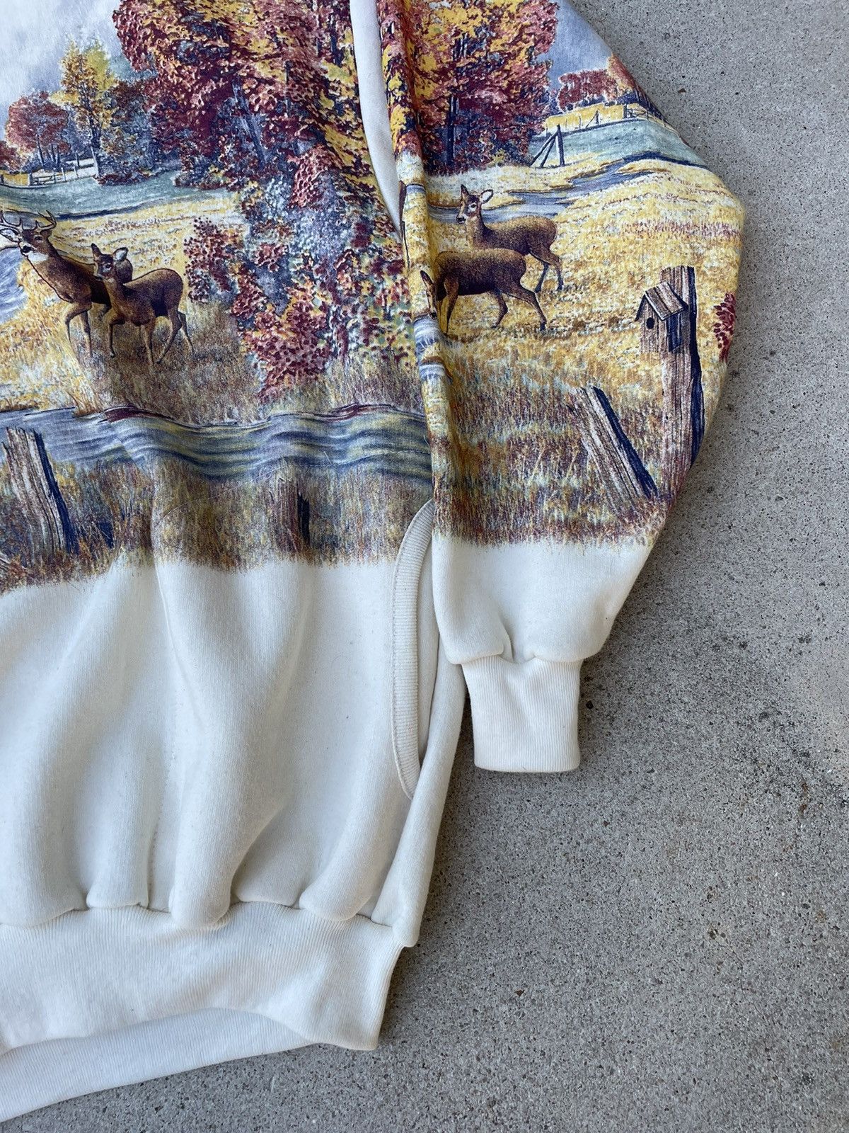 Vintage Vtg 90s AOP Nature Autumn Art Wrap Around Graphic Sweatshirt Size US XL / EU 56 / 4 - 3 Thumbnail