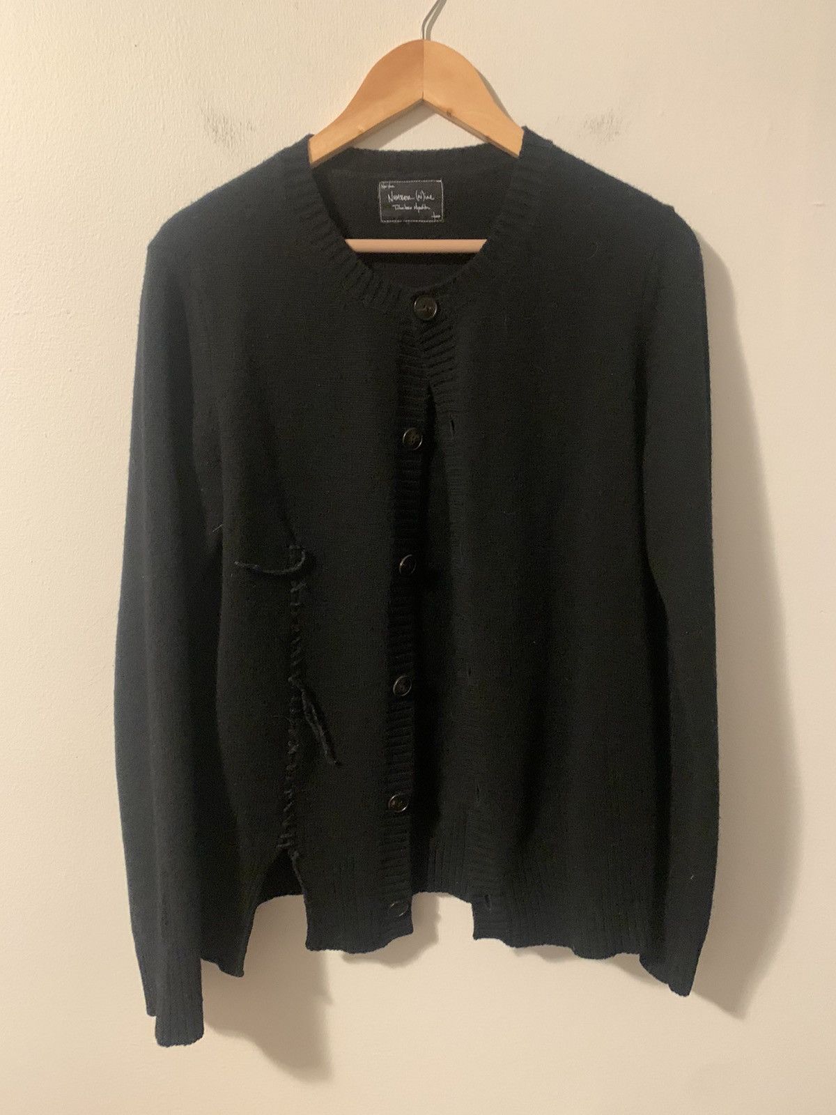 Number (N)ine Noir scar stitch cardigan | Grailed