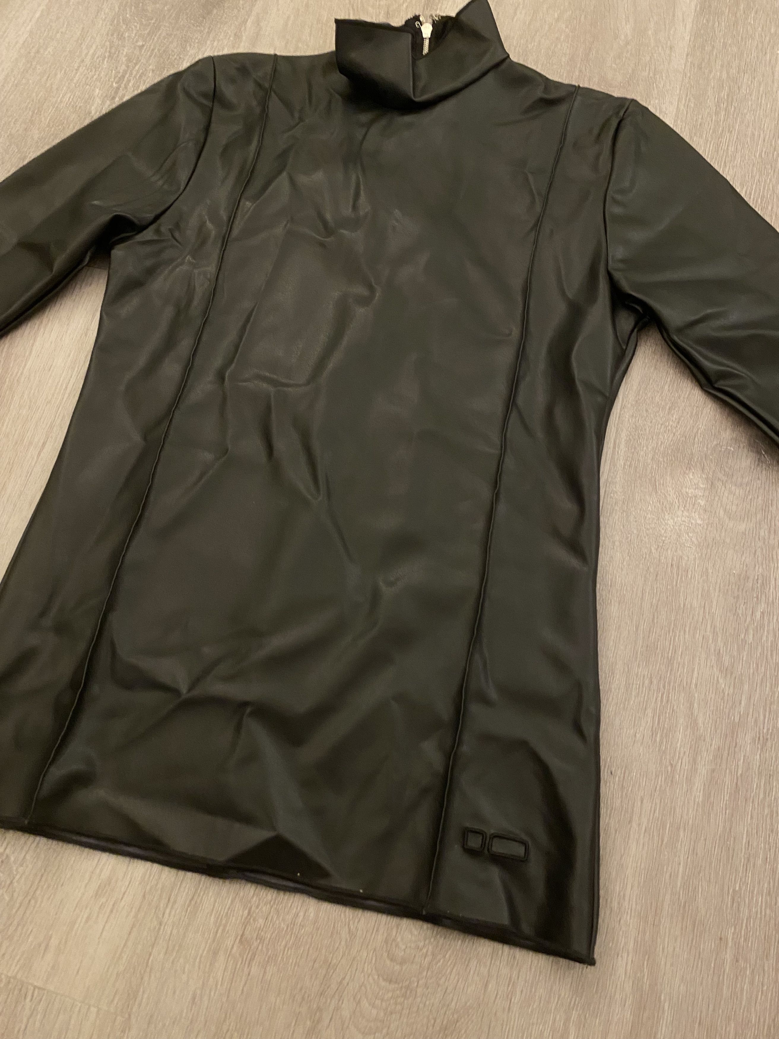 Peter Do Vegan Leather Creased Long Sleeve Turtleneck Size ONE SIZE - 3 Thumbnail