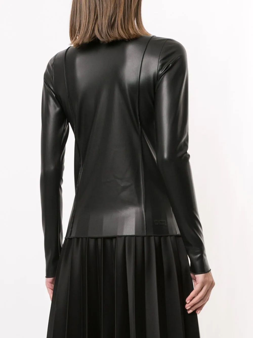 Peter Do Vegan Leather Creased Long Sleeve Turtleneck Size ONE SIZE - 8 Thumbnail