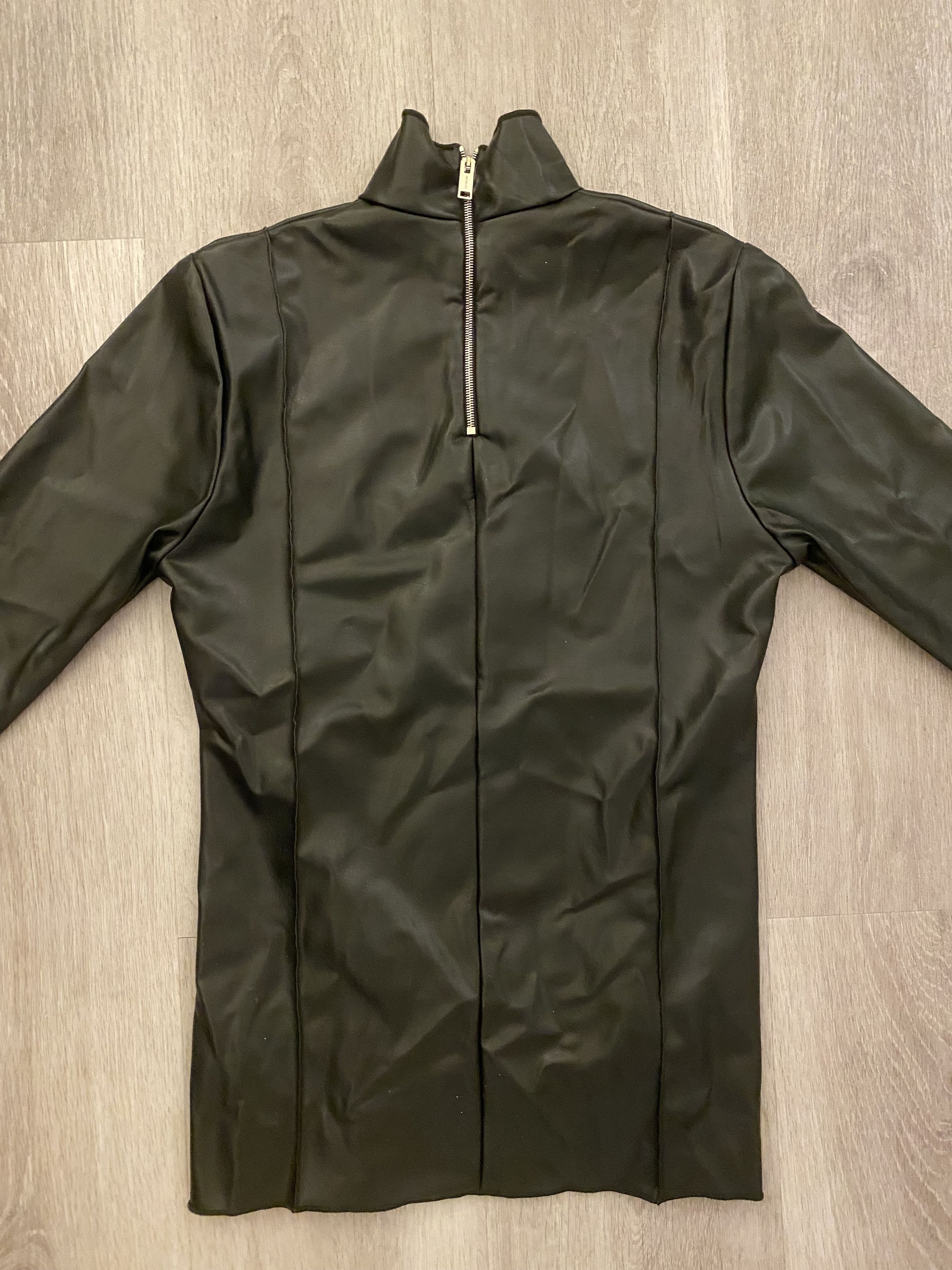 Peter Do Vegan Leather Creased Long Sleeve Turtleneck Size ONE SIZE - 4 Thumbnail