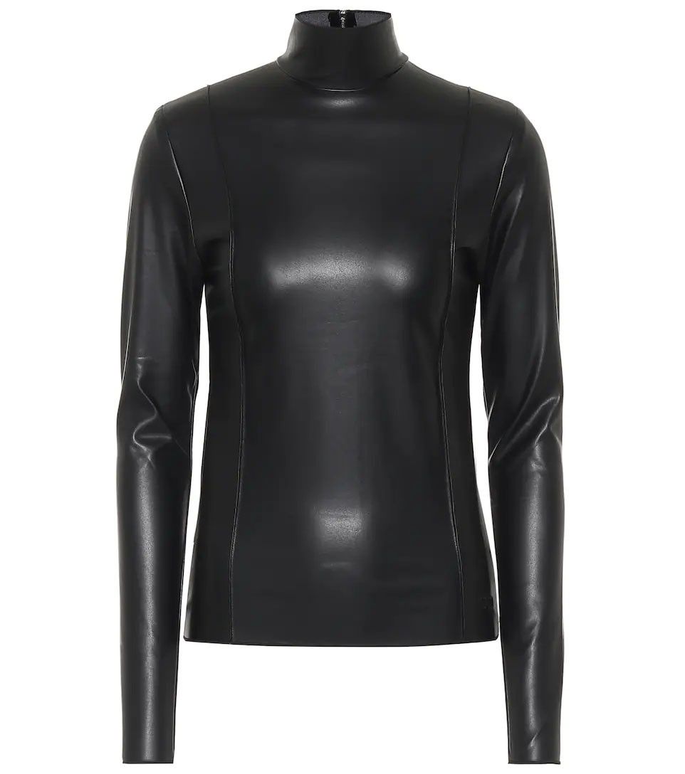 Peter Do Vegan Leather Creased Long Sleeve Turtleneck Size ONE SIZE - 9 Thumbnail
