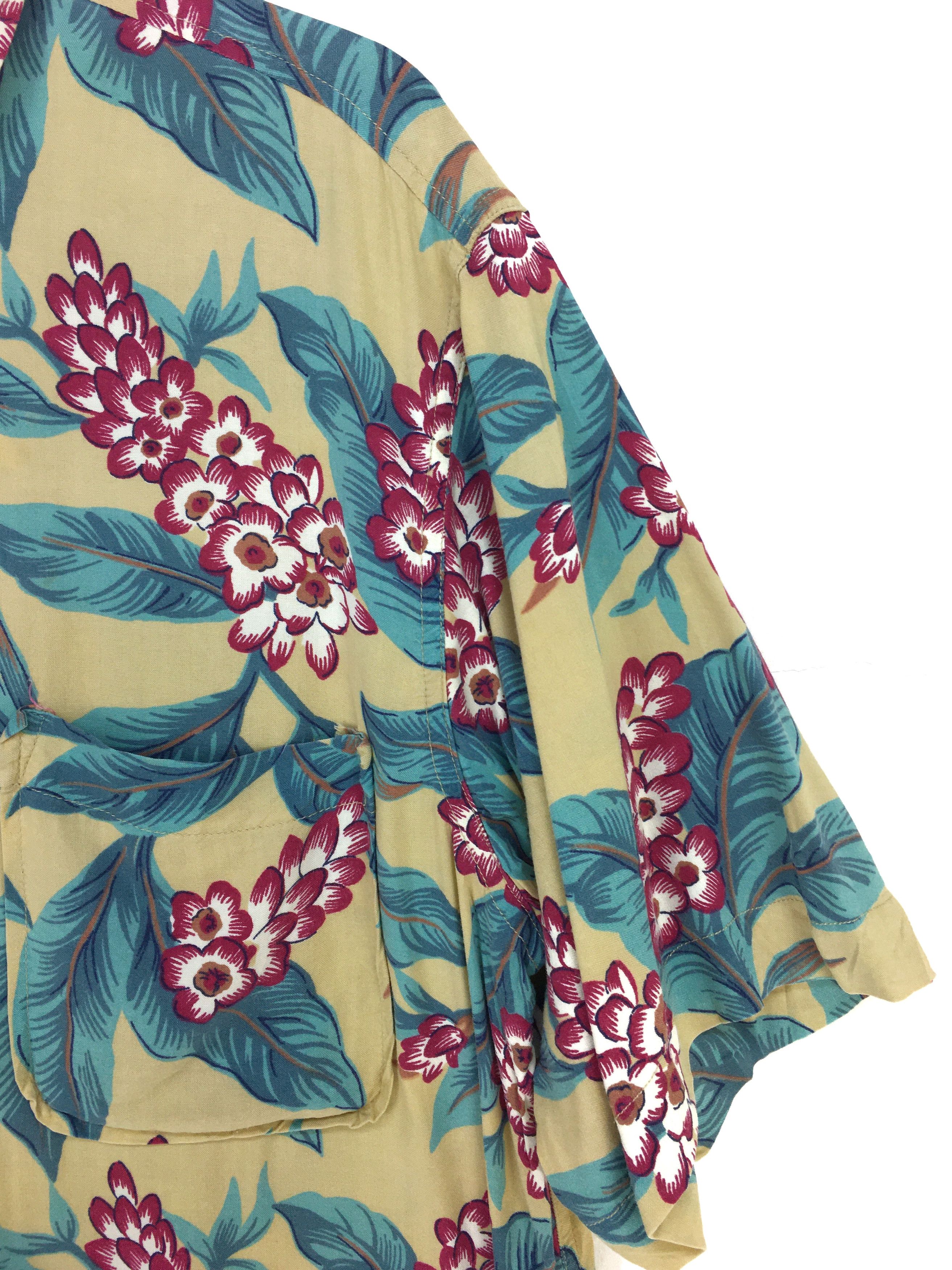 Vintage Vintage Hawaiian MELA Asian Flowers Rayon Shirt Size US L / EU 52-54 / 3 - 3 Thumbnail