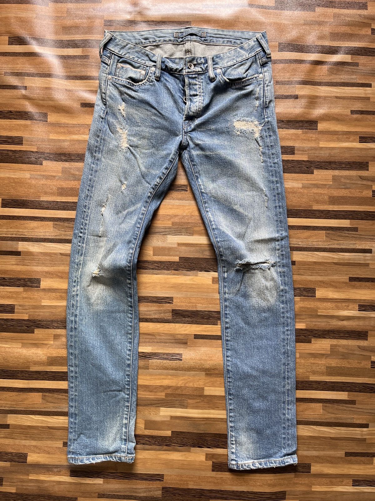 Japanese Brand GOA Redline Selvedge Denim Ripped Distressed Japan Size US 28 / EU 44 - 18 Thumbnail