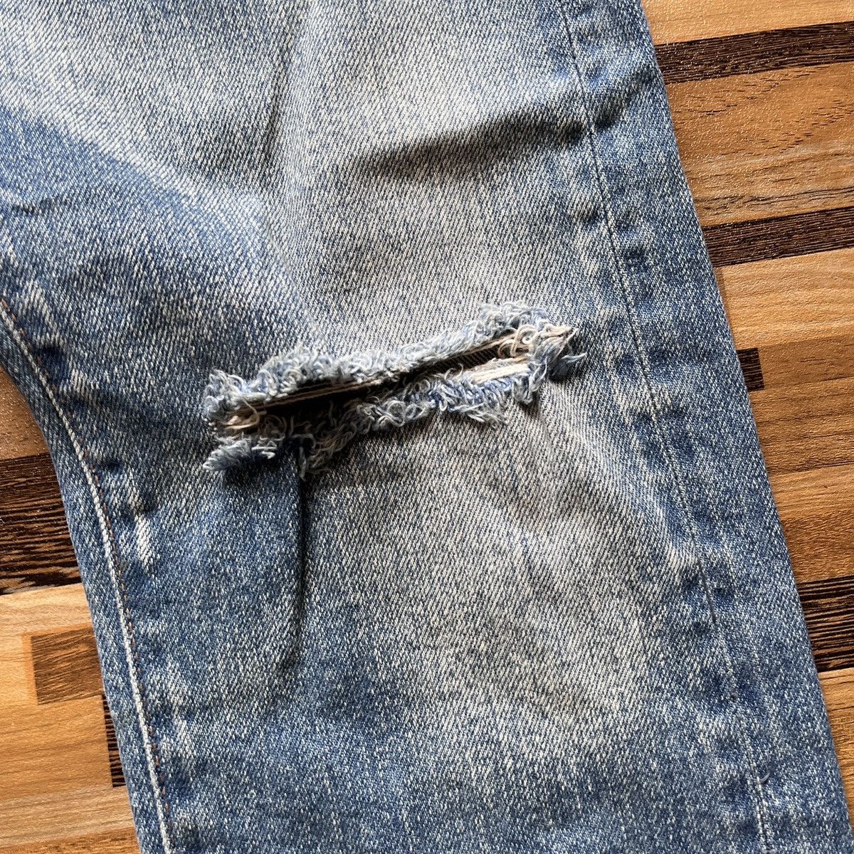 Japanese Brand GOA Redline Selvedge Denim Ripped Distressed Japan Size US 28 / EU 44 - 12 Thumbnail